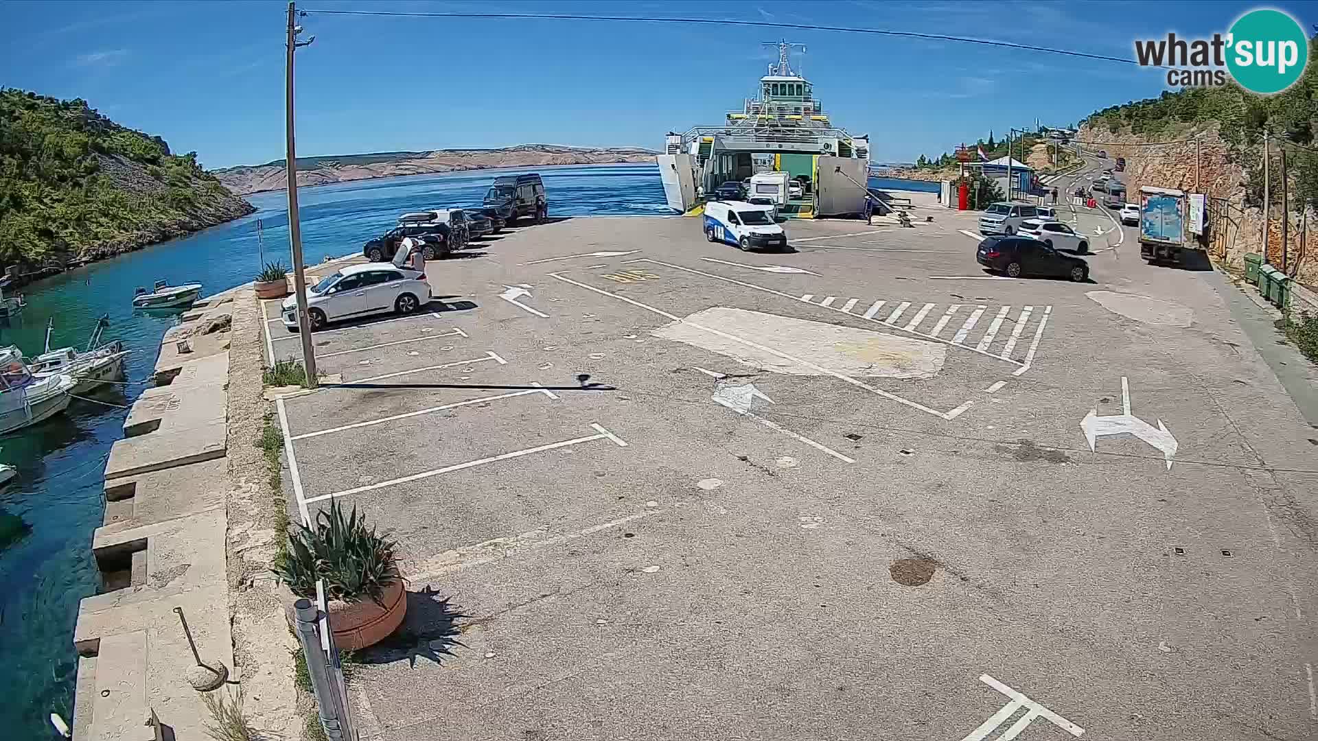 Webcam port de ferry de Prizna – vers l’île de Pag