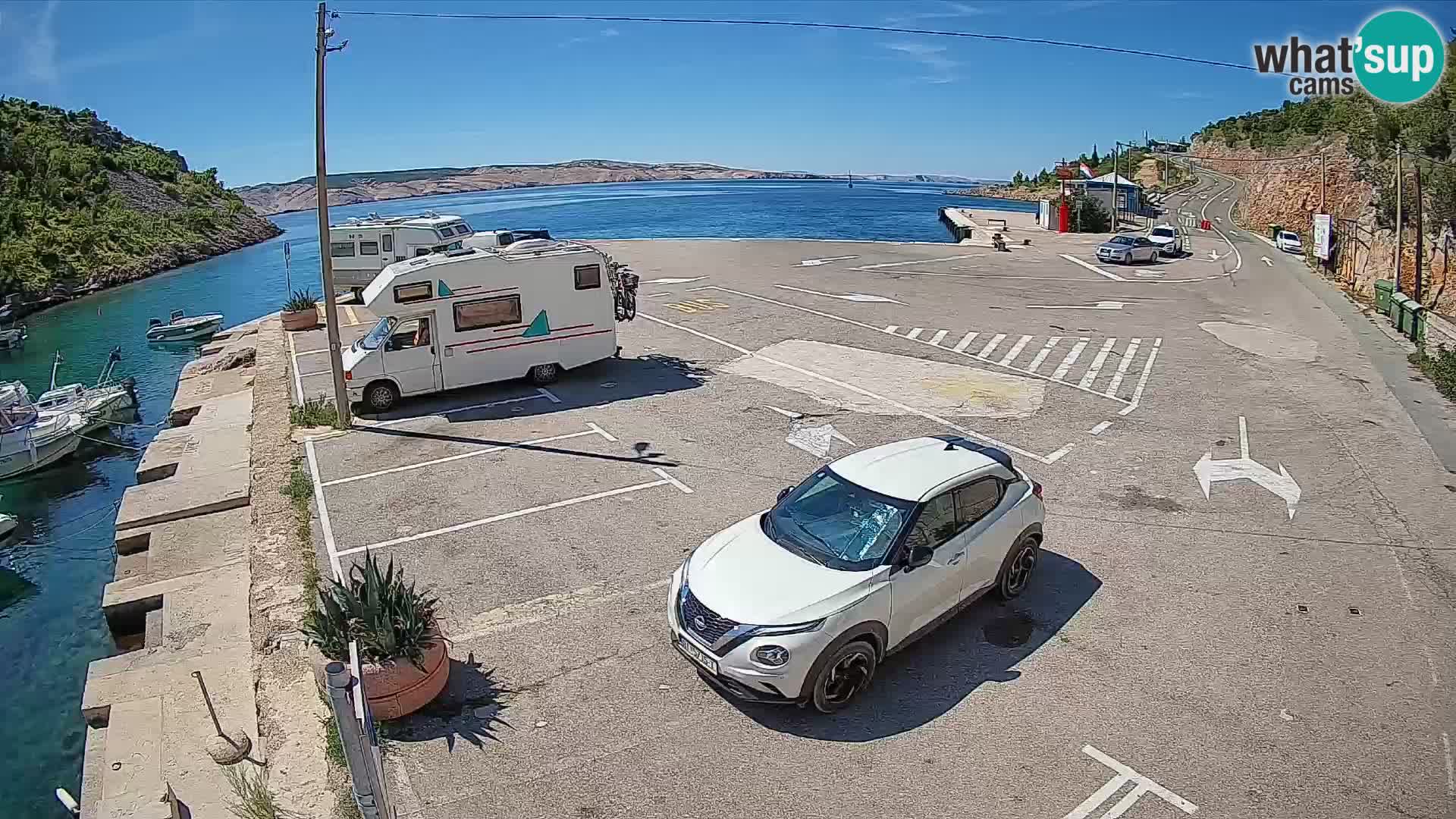Webcam Prizna ferry port to Pag island