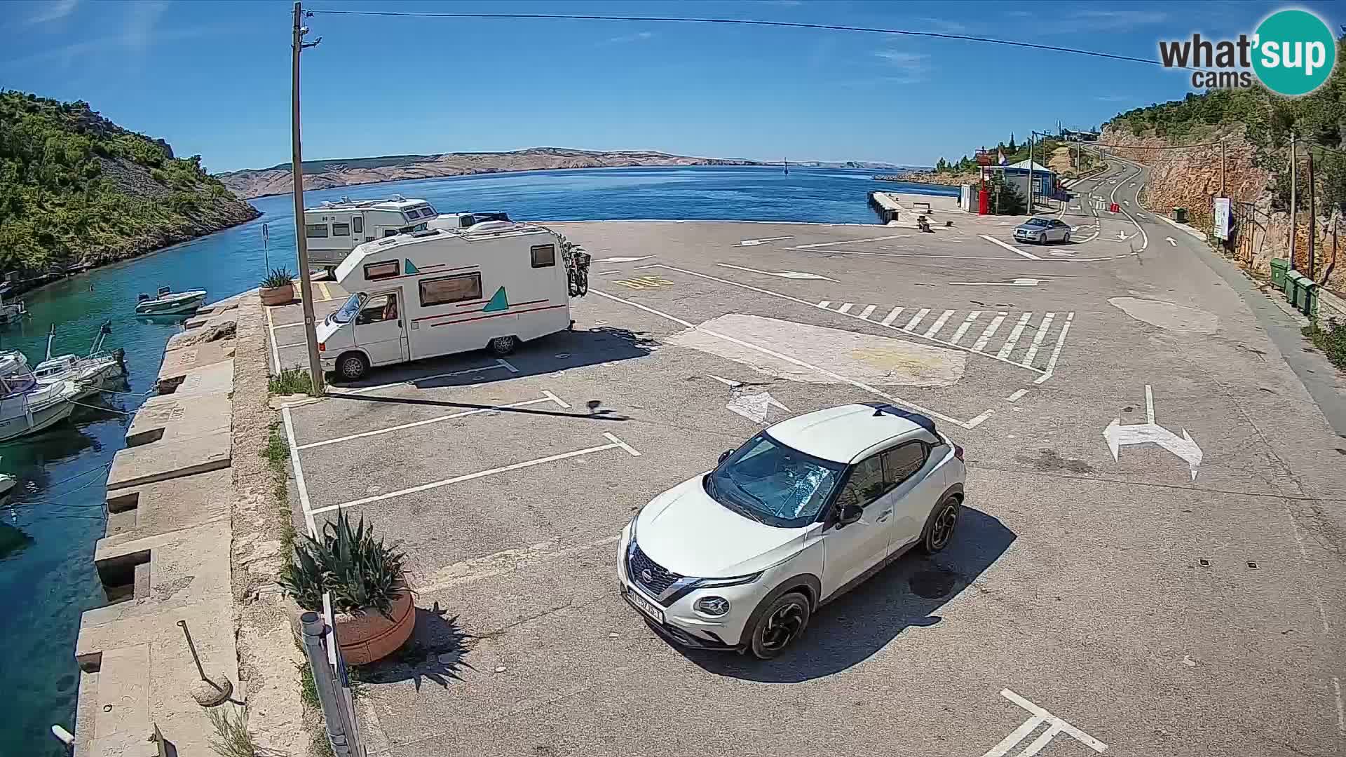 Webcam Prizna ferry port to Pag island