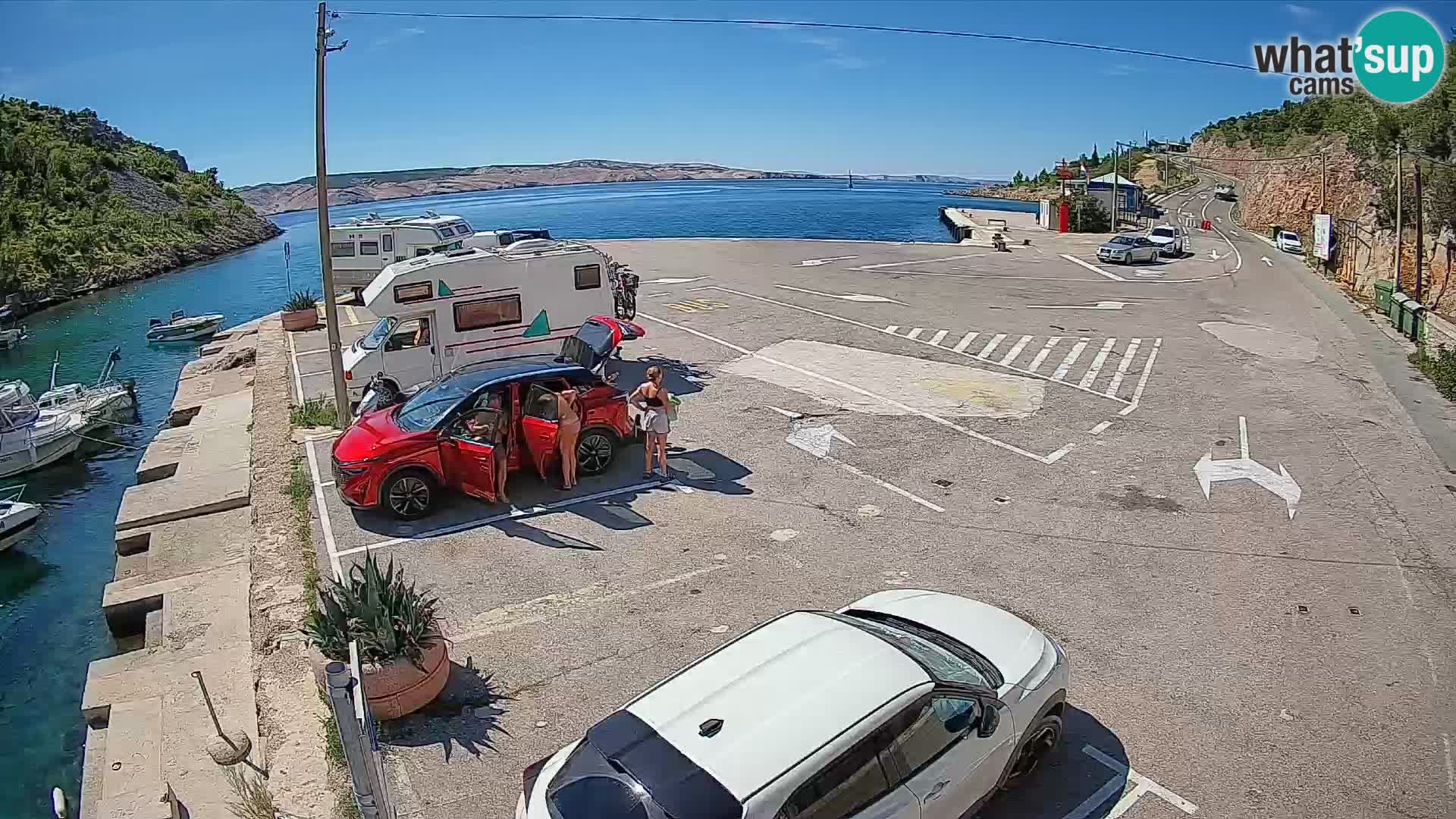 Webcam port de ferry de Prizna – vers l’île de Pag