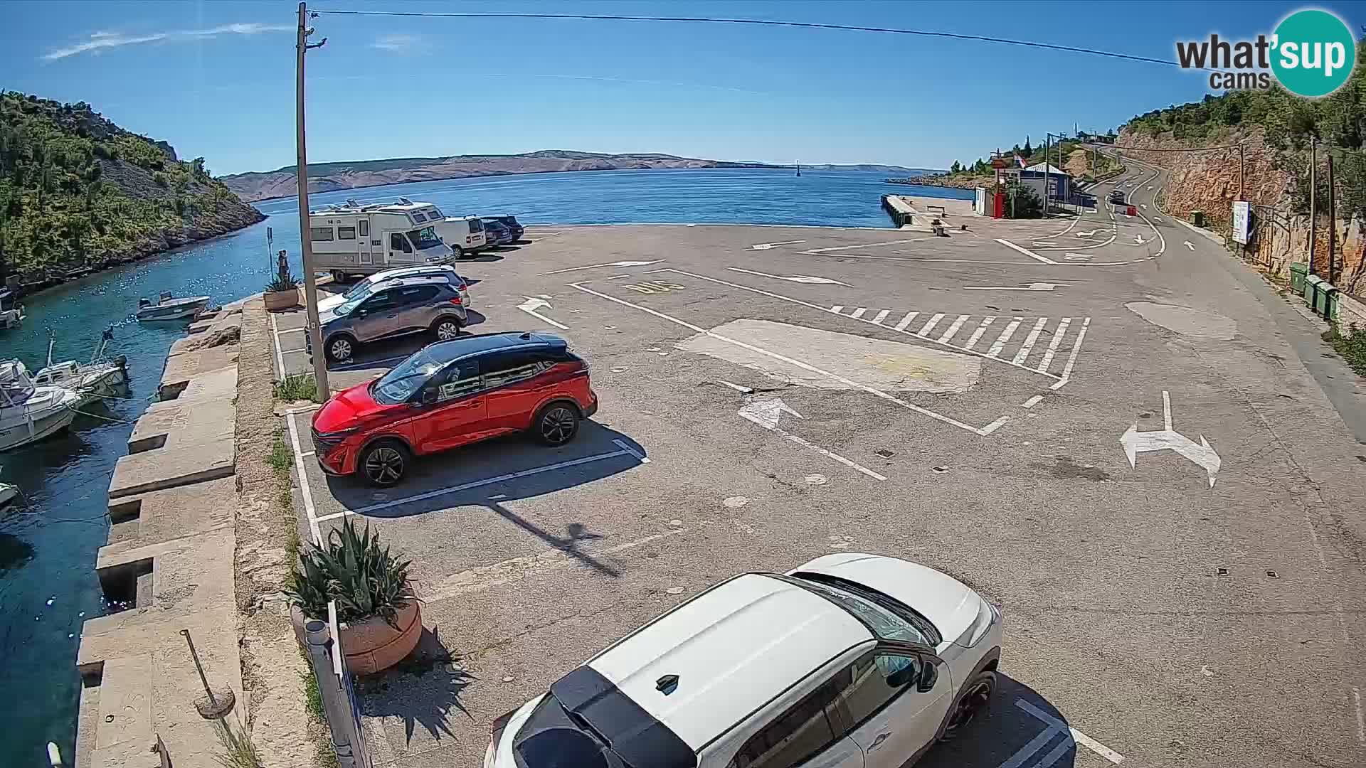Webcam Prizna ferry port to Pag island
