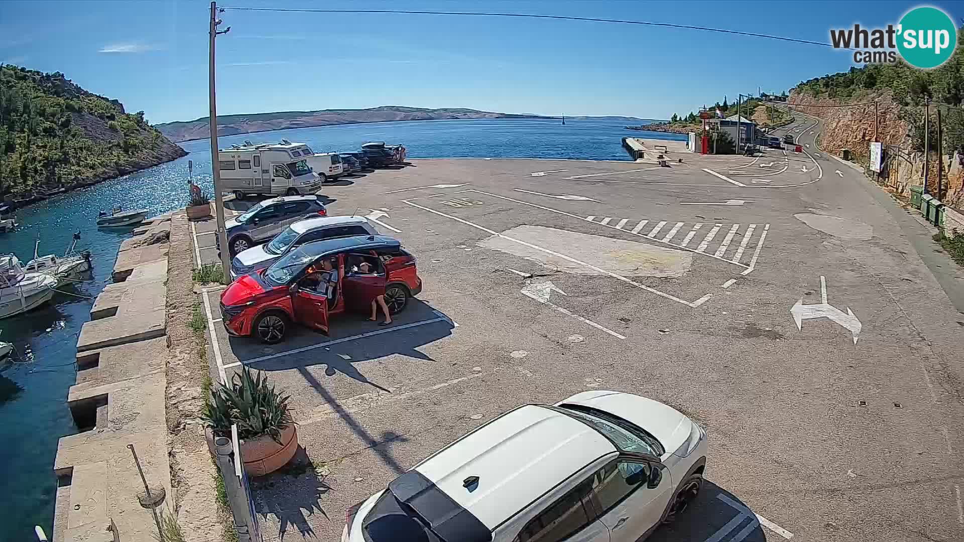 Webcam port de ferry de Prizna – vers l’île de Pag