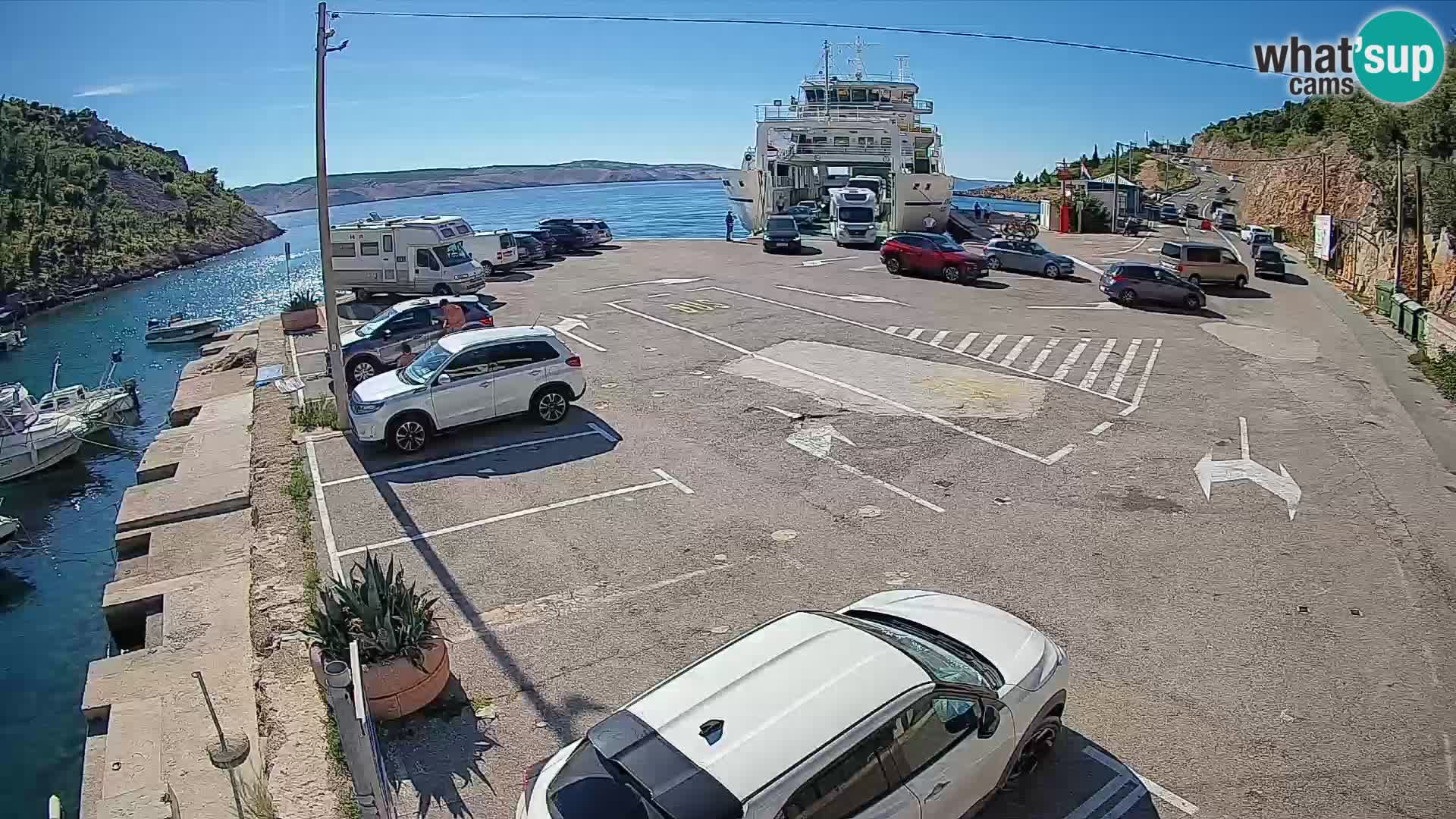 Webcam port de ferry de Prizna – vers l’île de Pag