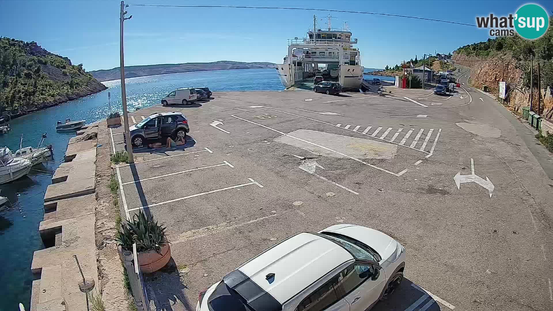 Webcam Prizna ferry port to Pag island