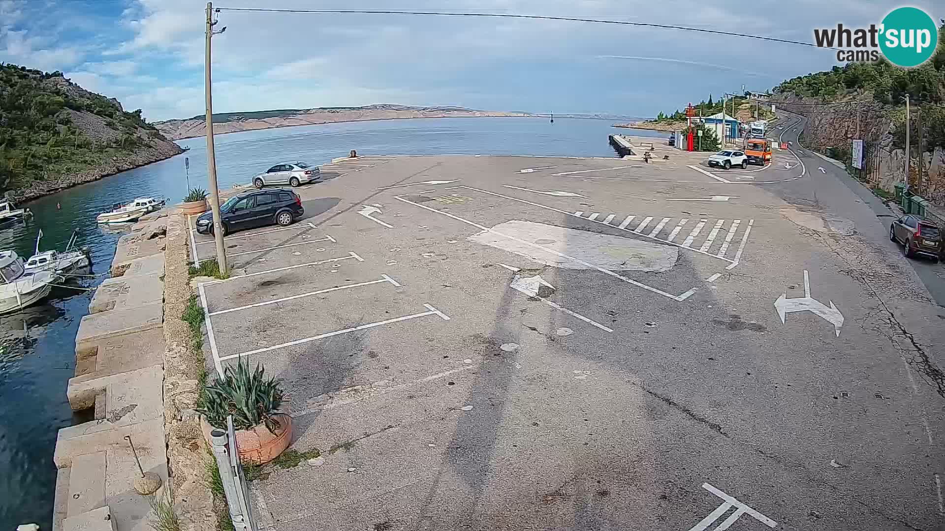 Webcam Prizna ferry port to Pag island