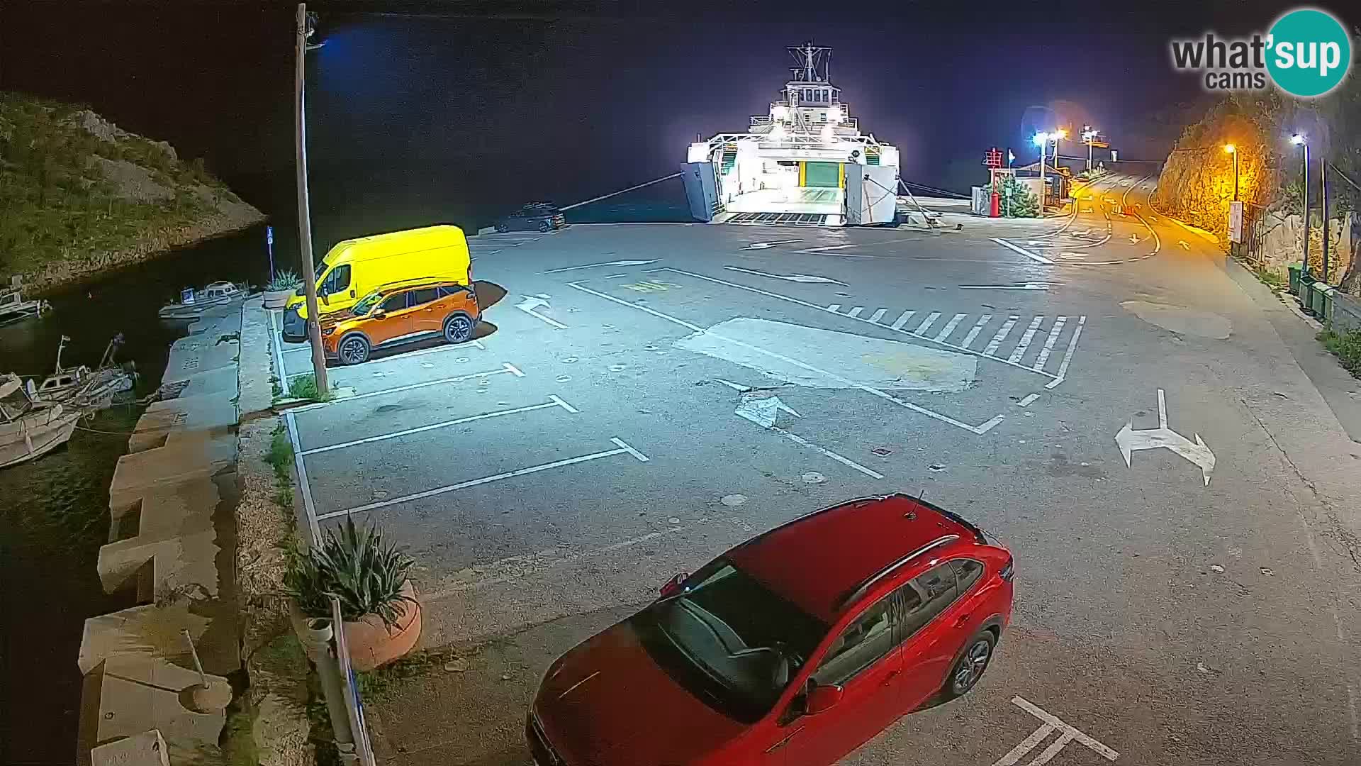 Webcam port de ferry de Prizna – vers l’île de Pag