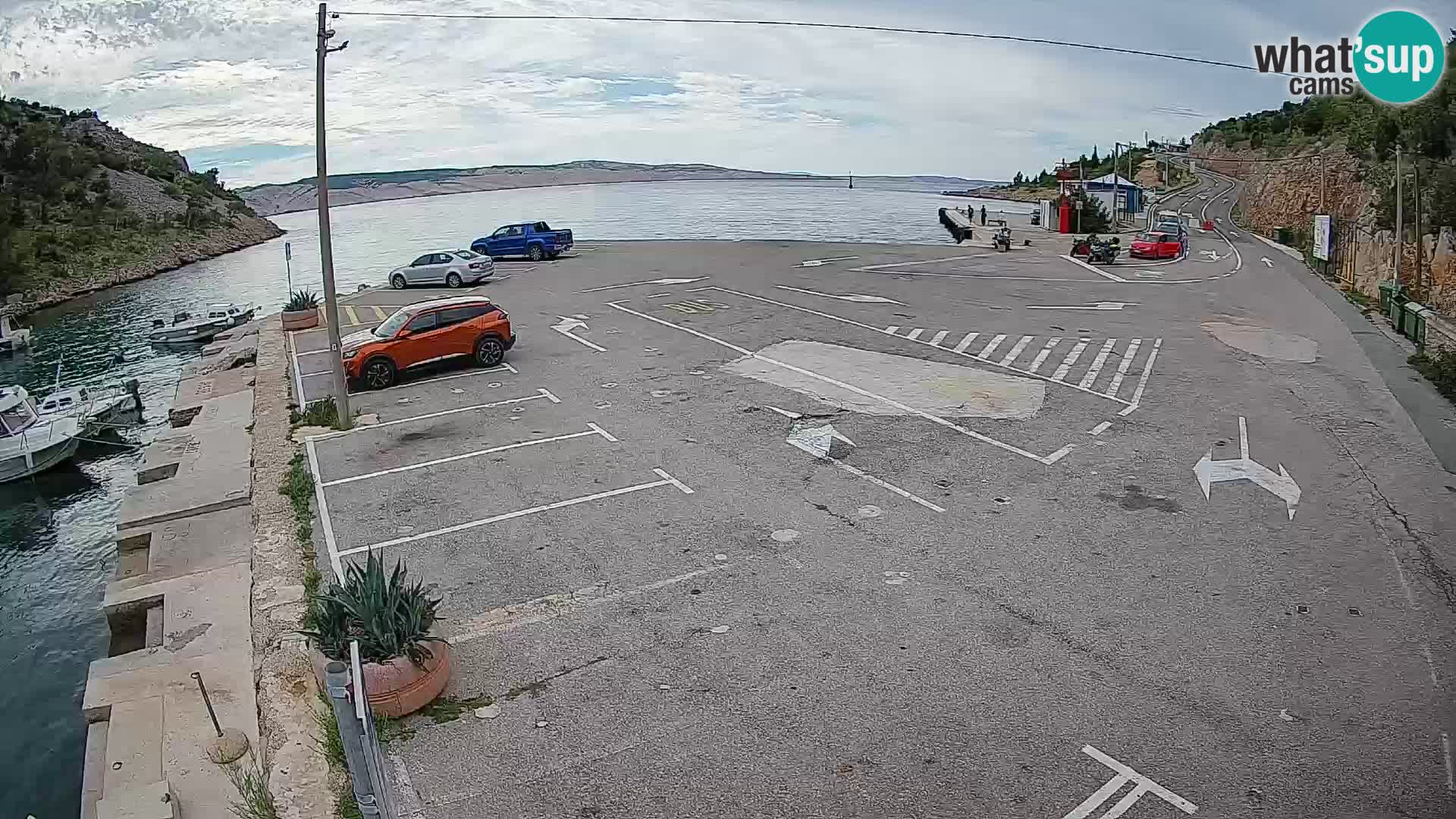 Webcam port de ferry de Prizna – vers l’île de Pag