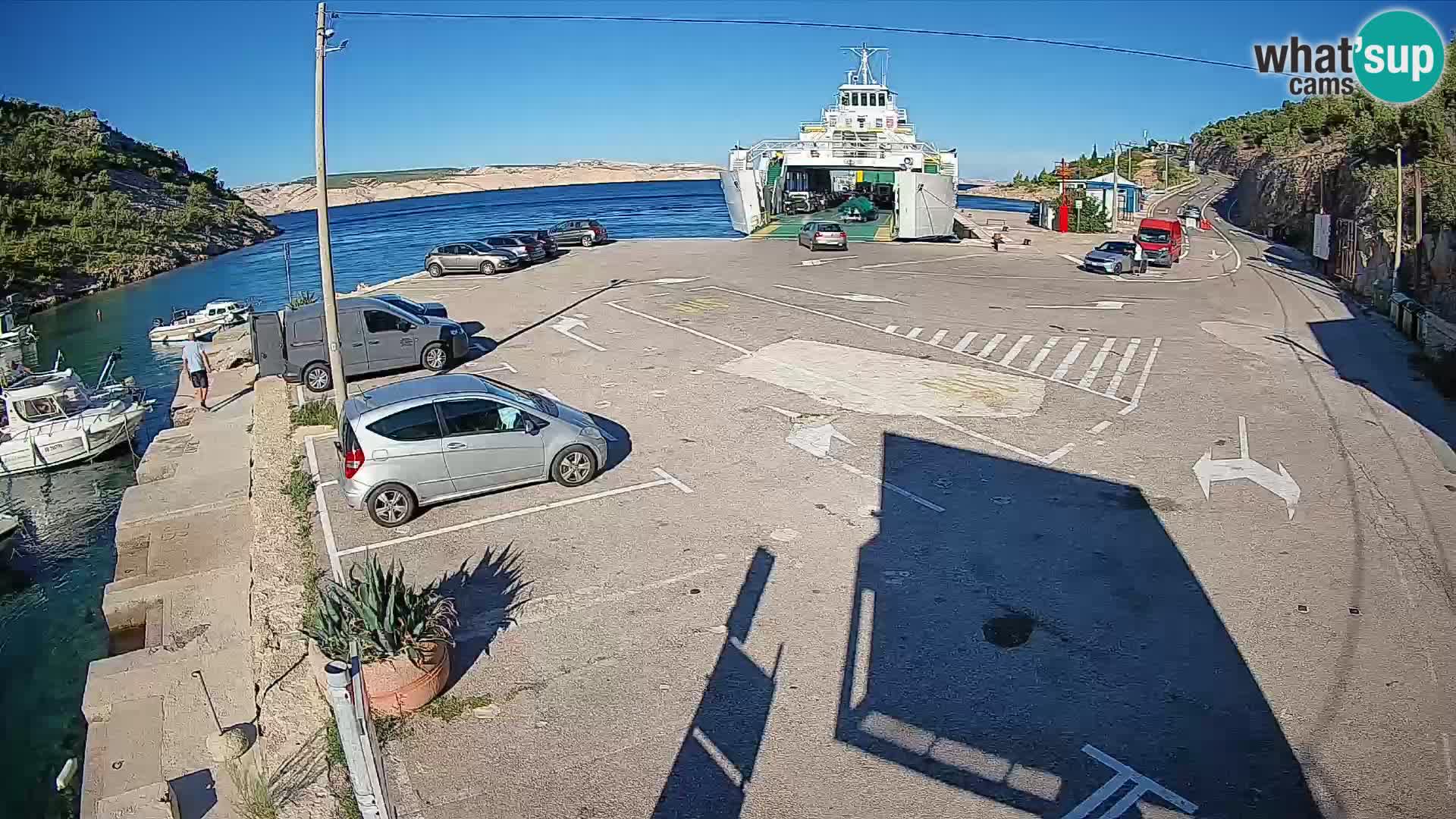 Webcam Fährhafen Prizna – zur Insel Pag
