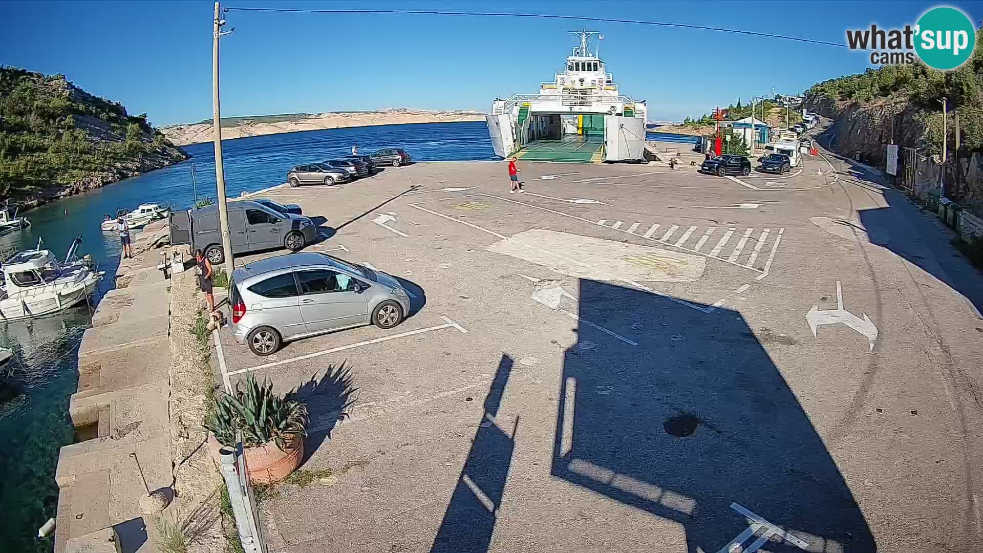 Webcam port de ferry de Prizna – vers l’île de Pag