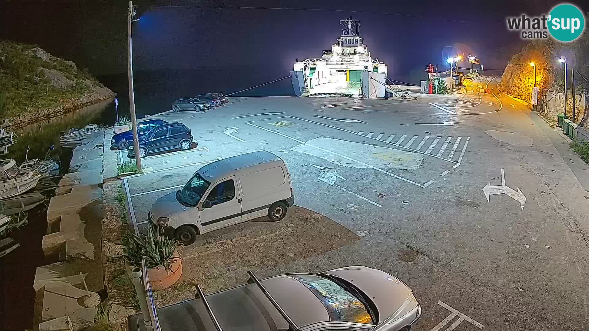 Webcam Prizna ferry port to Pag island