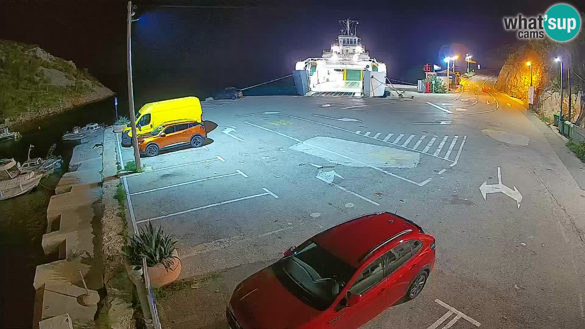 Webcam Prizna ferry port to Pag island