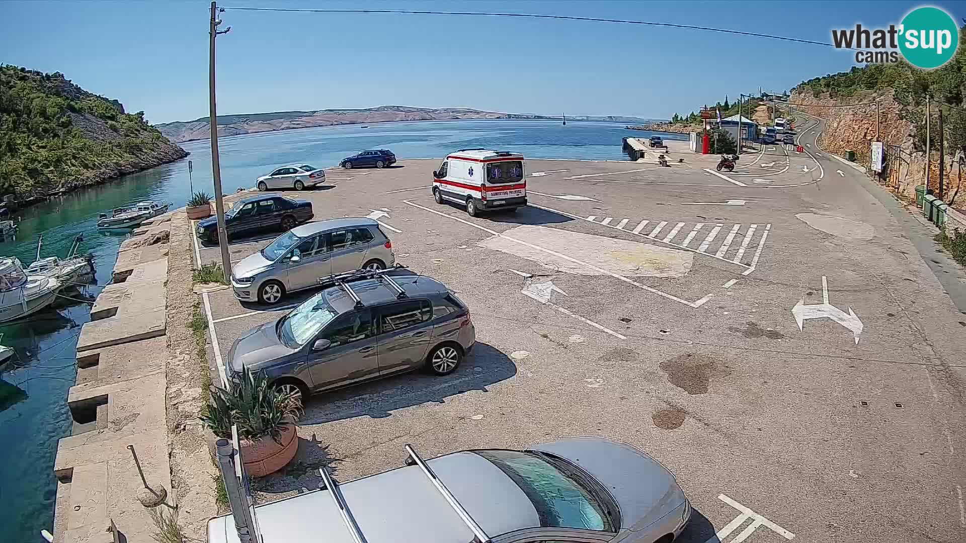 Webcam Fährhafen Prizna – zur Insel Pag