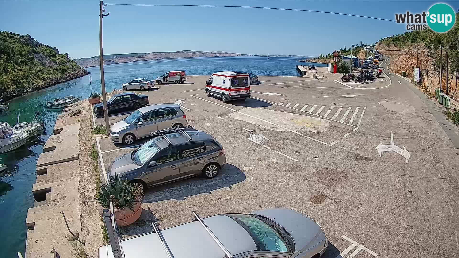 Webcam Fährhafen Prizna – zur Insel Pag