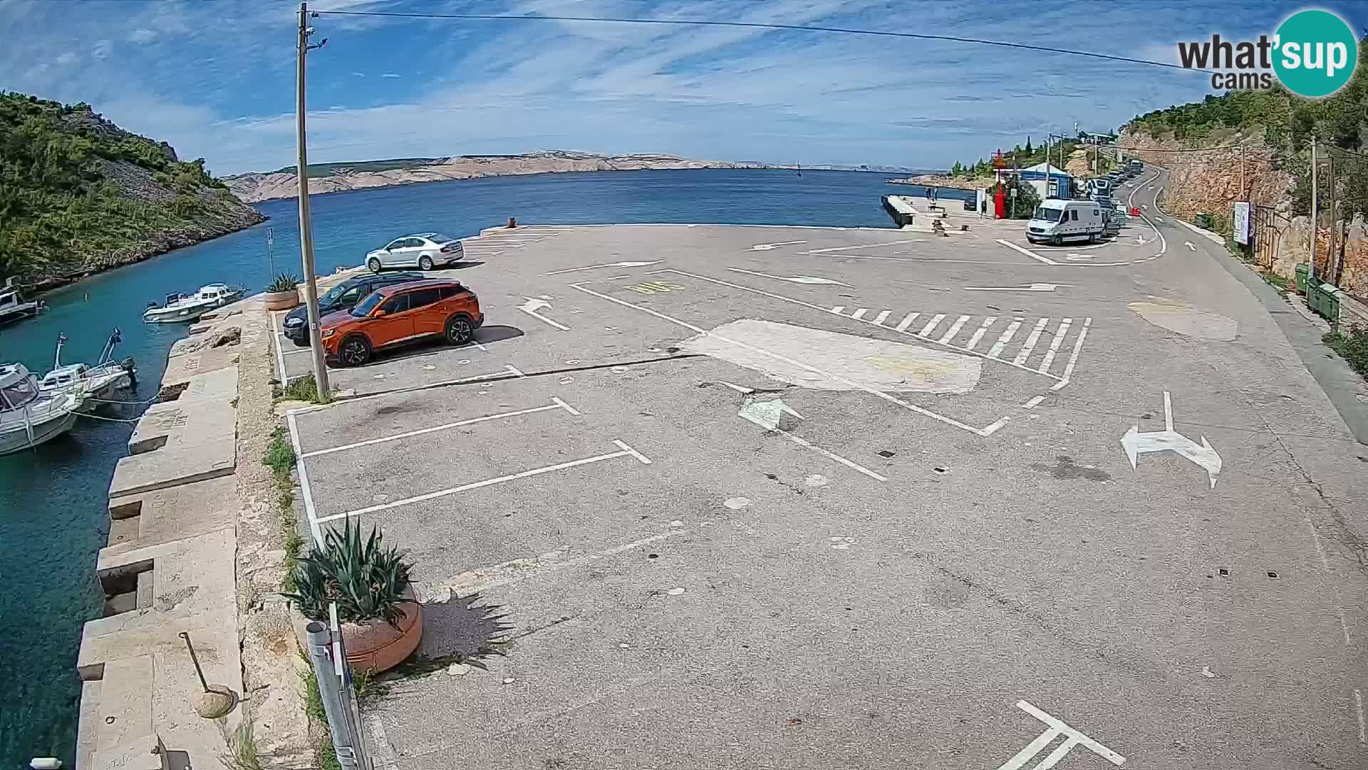 Webcam Fährhafen Prizna – zur Insel Pag