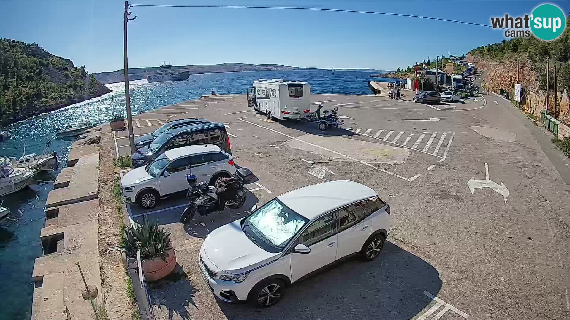 Webcam Prizna ferry port to Pag island