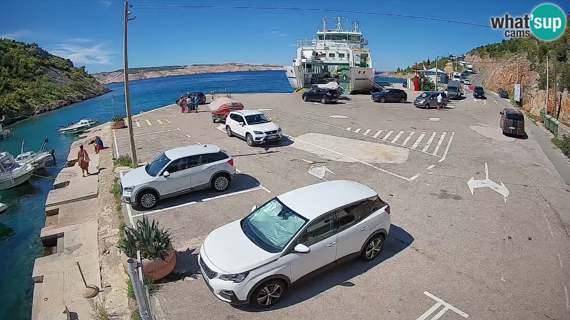 Webcam port de ferry de Prizna – vers l’île de Pag