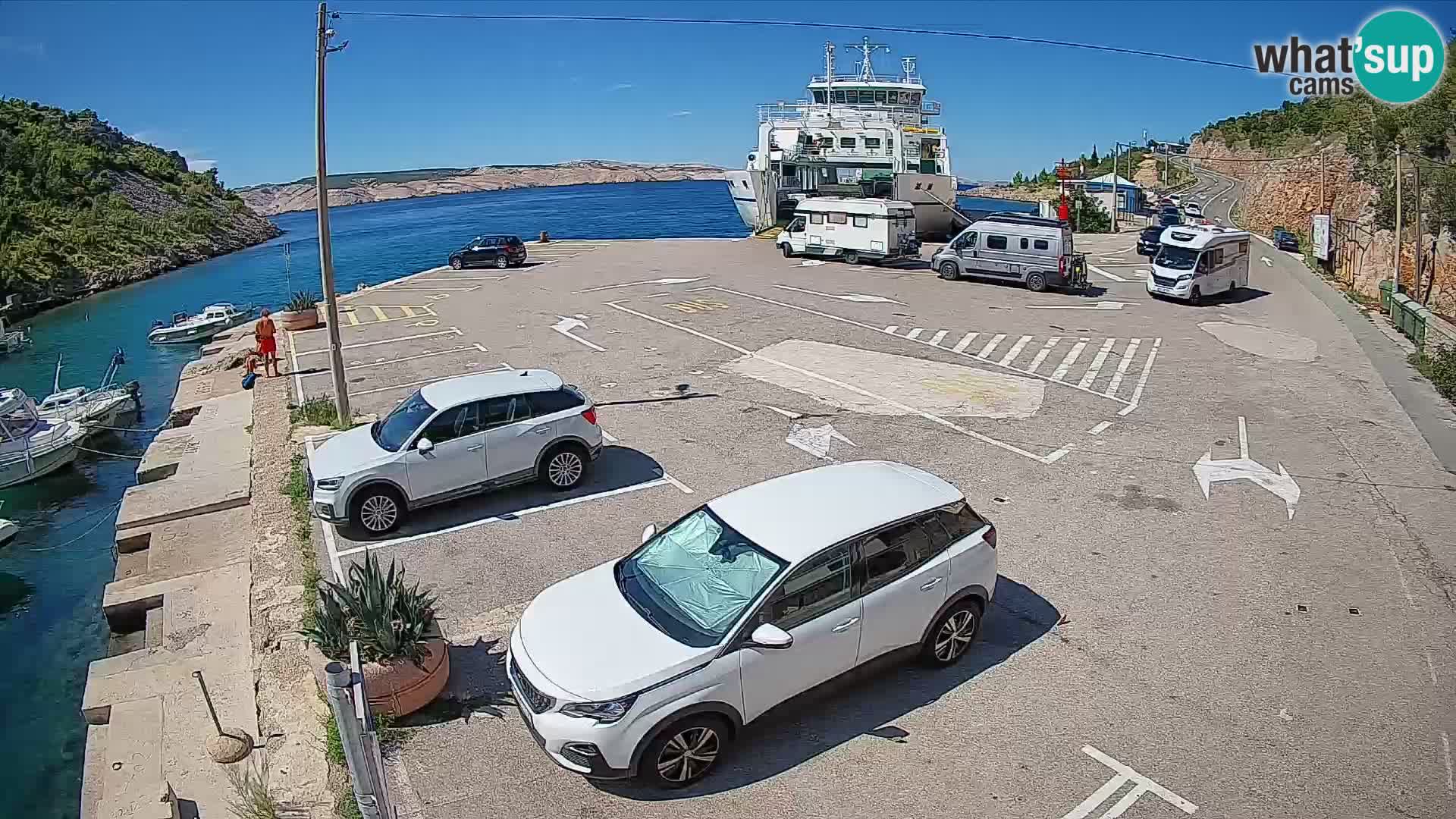 Webcam port de ferry de Prizna – vers l’île de Pag