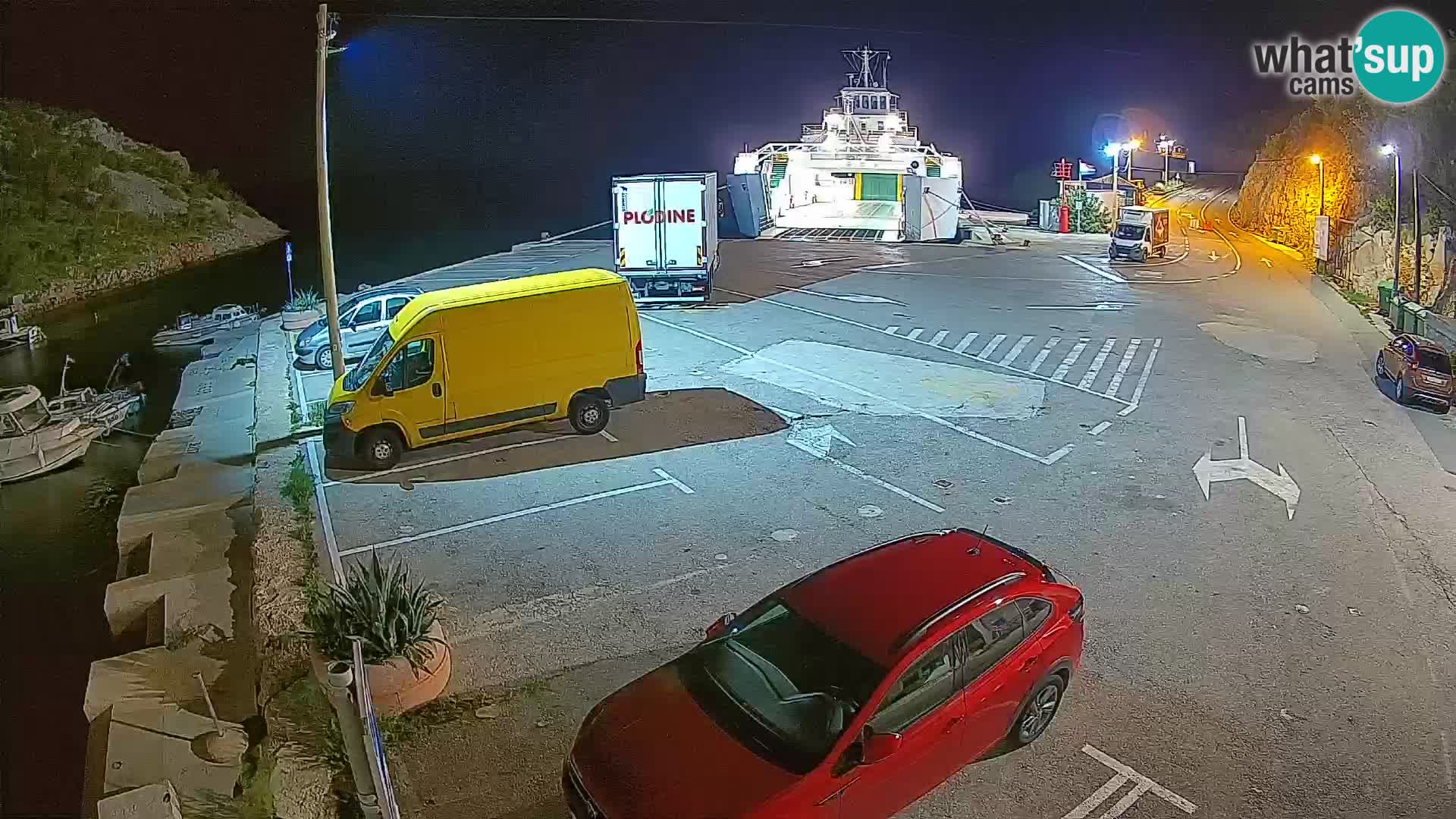Webcam Prizna ferry port to Pag island
