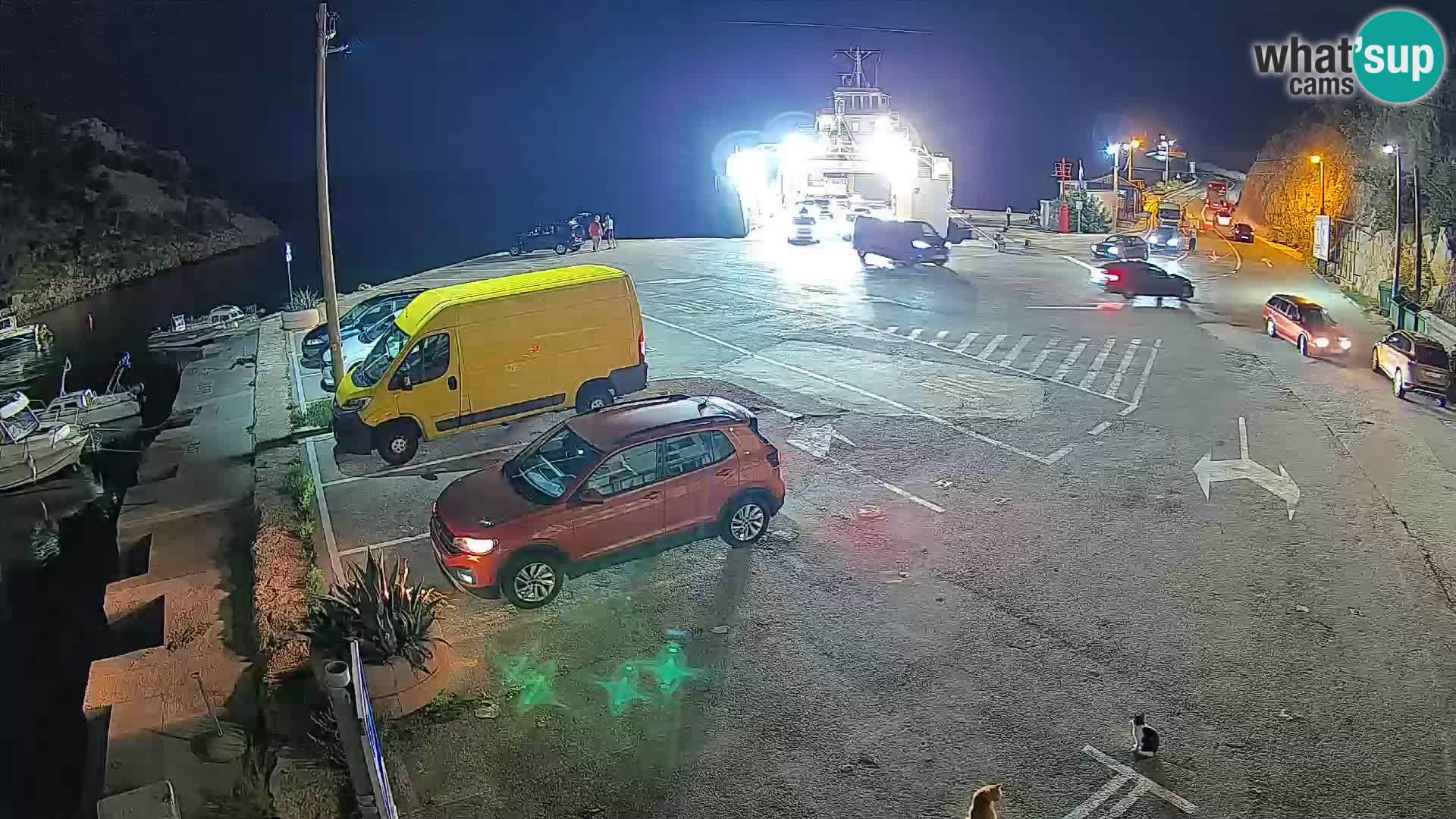 Webcam Prizna ferry port to Pag island