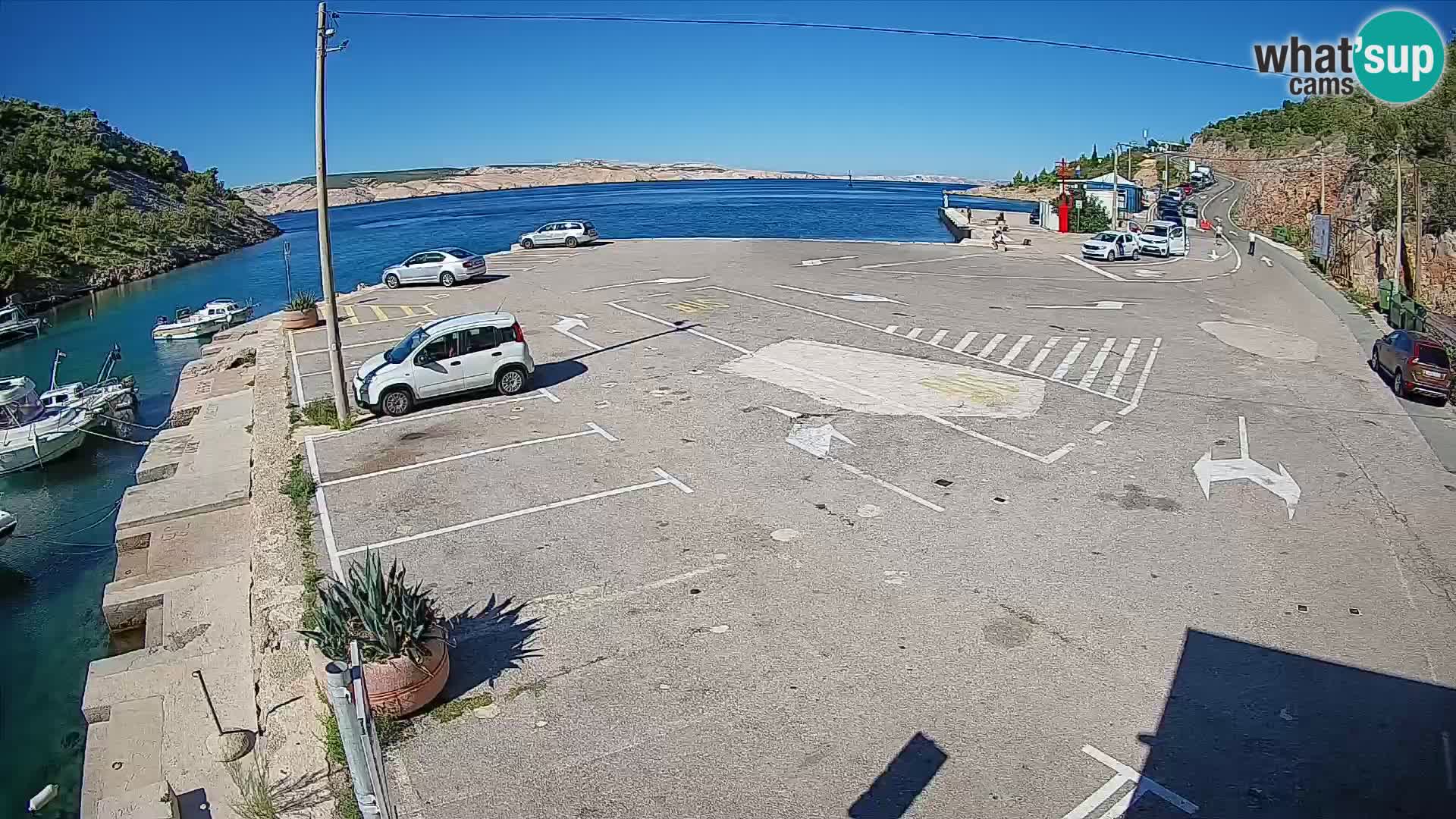 Webcam Fährhafen Prizna – zur Insel Pag