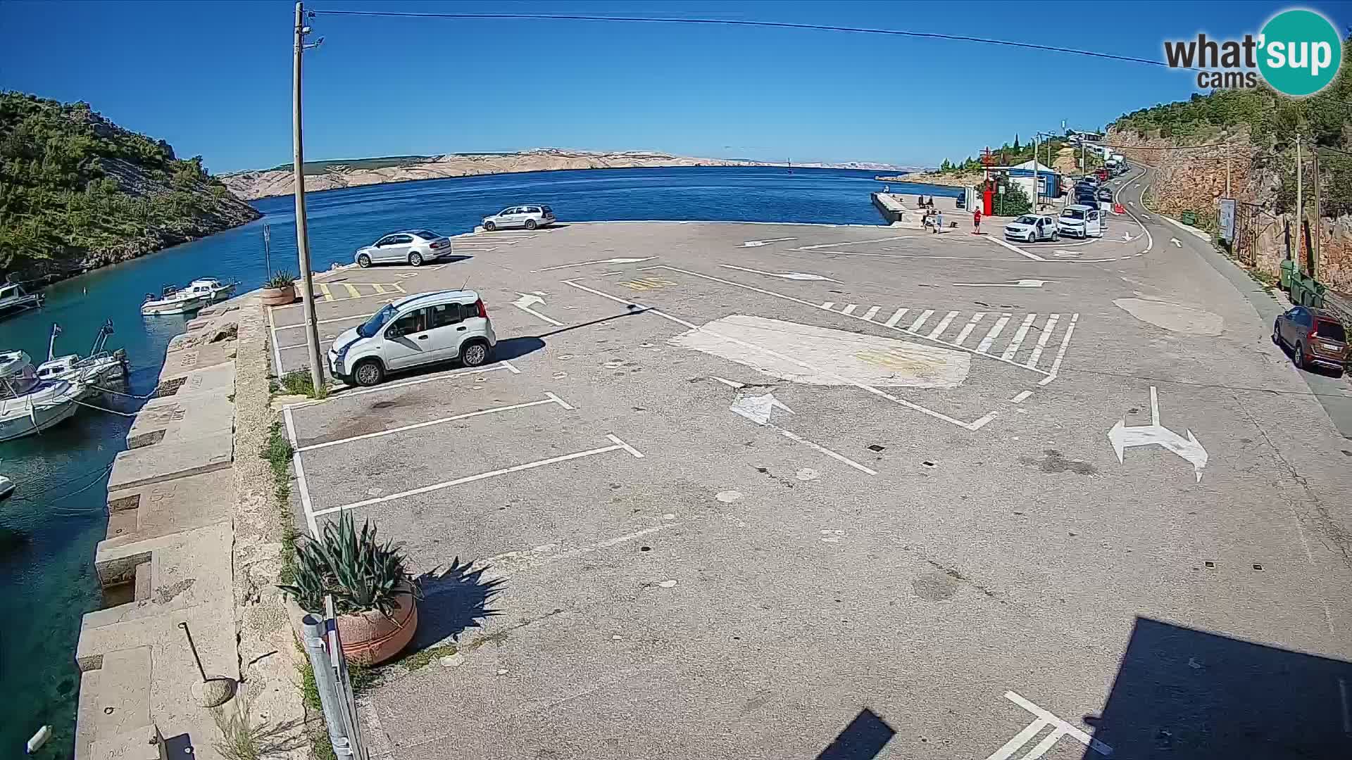 Webcam Fährhafen Prizna – zur Insel Pag