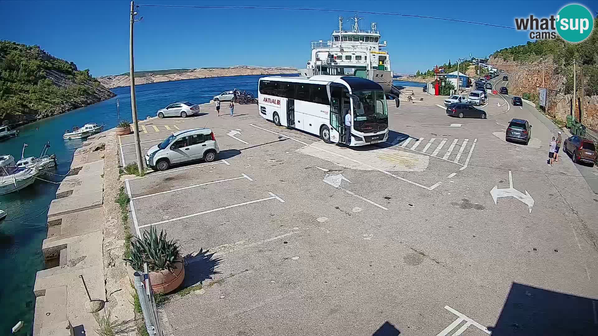 Webcam port de ferry de Prizna – vers l’île de Pag