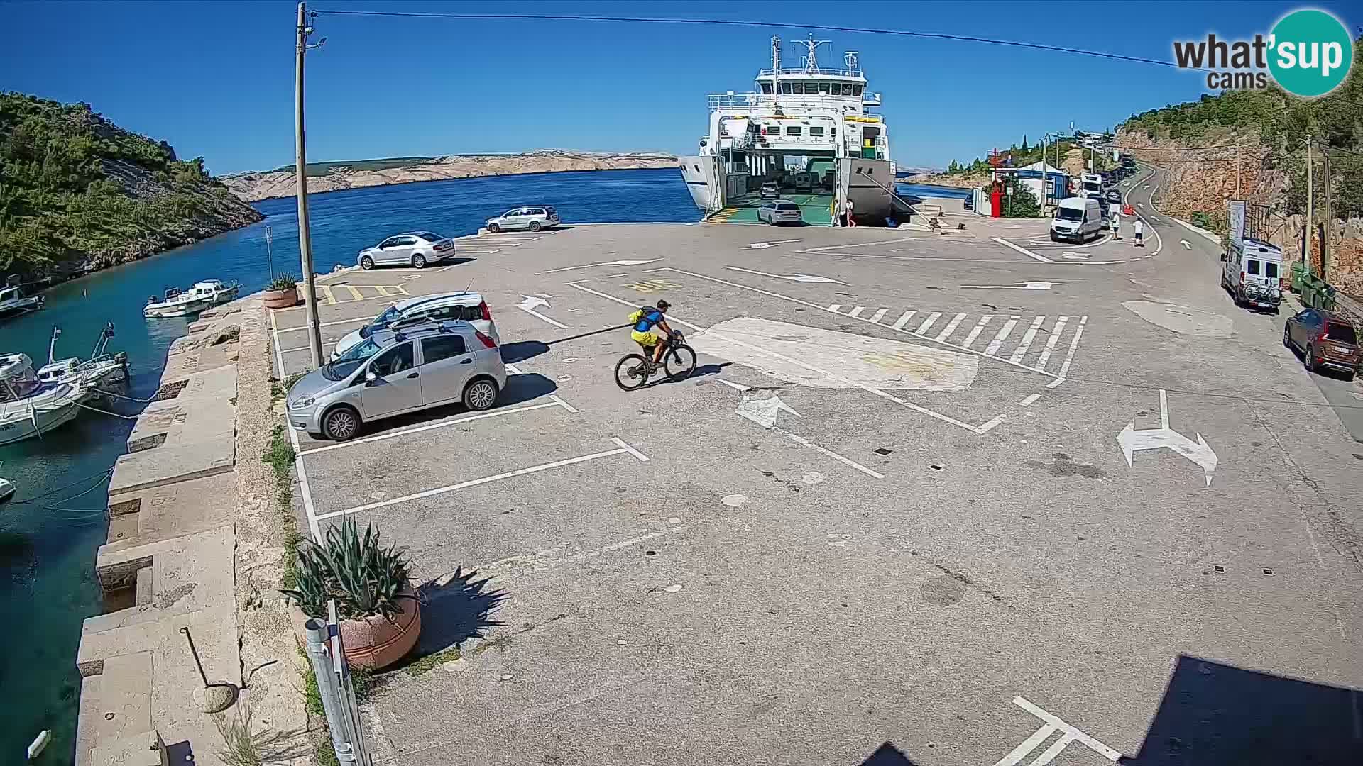 Webcam port de ferry de Prizna – vers l’île de Pag