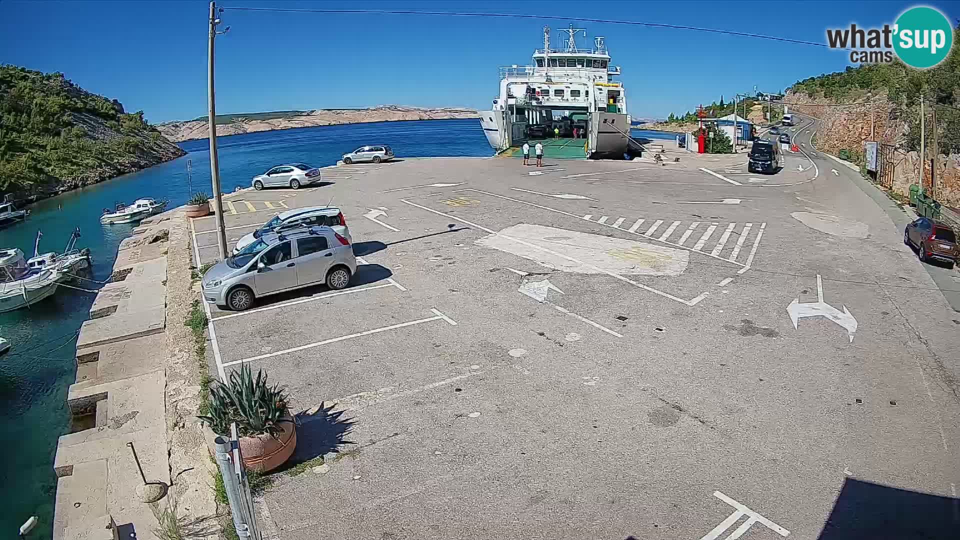 Webcam Fährhafen Prizna – zur Insel Pag