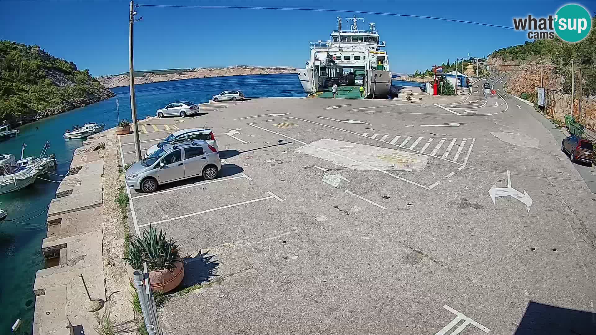 Webcam port de ferry de Prizna – vers l’île de Pag