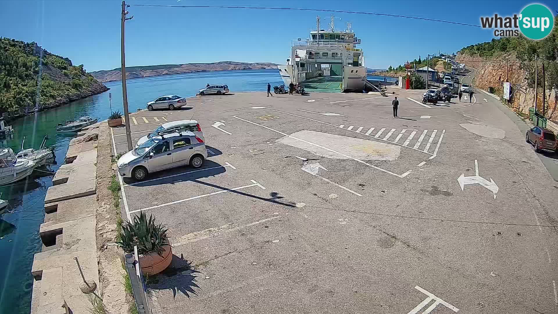 Webcam Fährhafen Prizna – zur Insel Pag