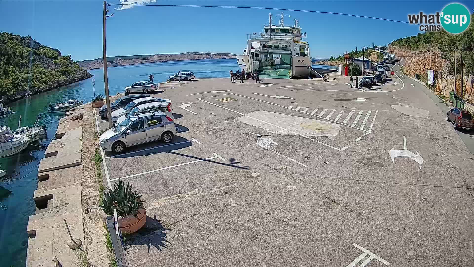 Webcam Fährhafen Prizna – zur Insel Pag