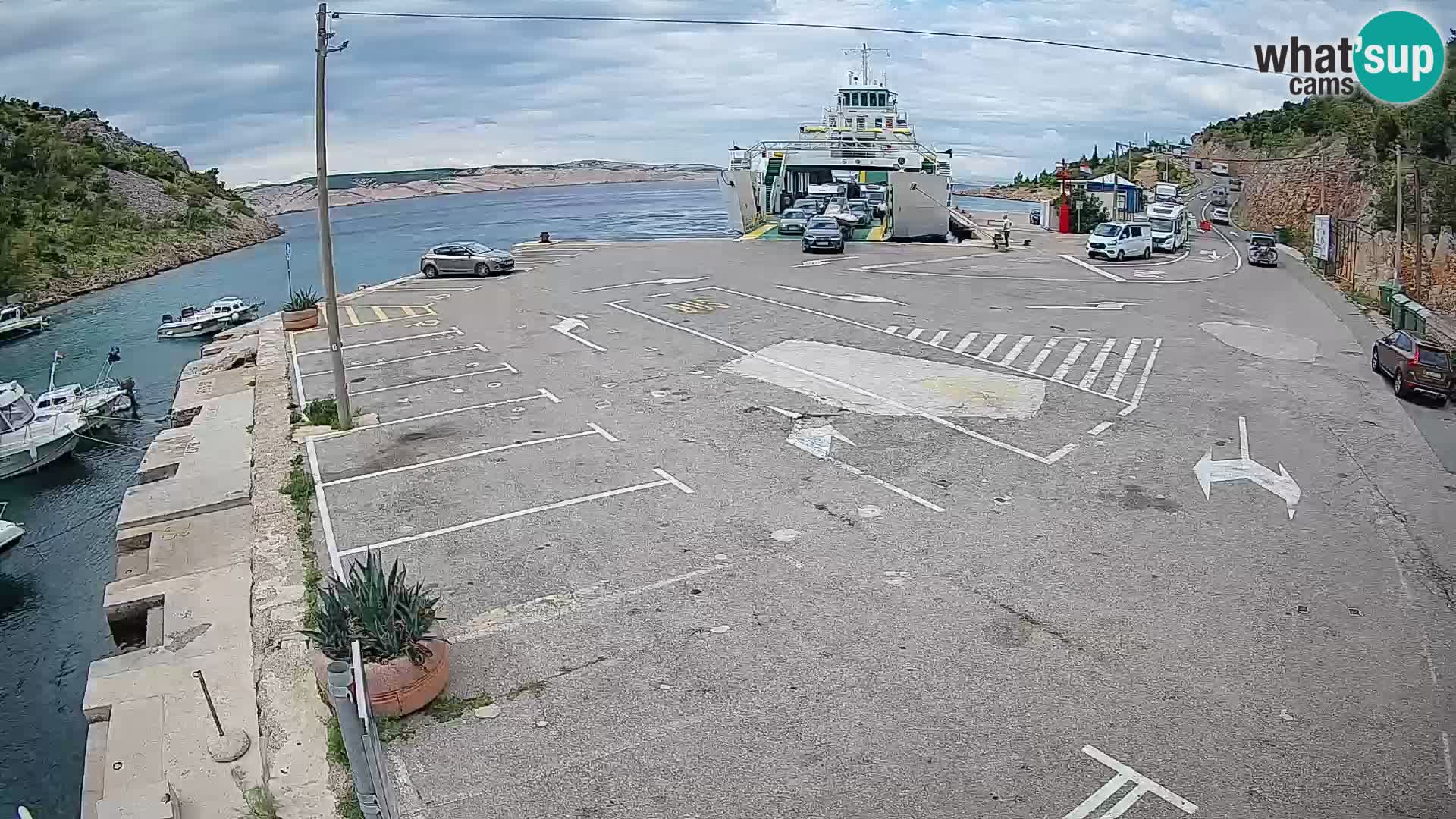 Webcam port de ferry de Prizna – vers l’île de Pag