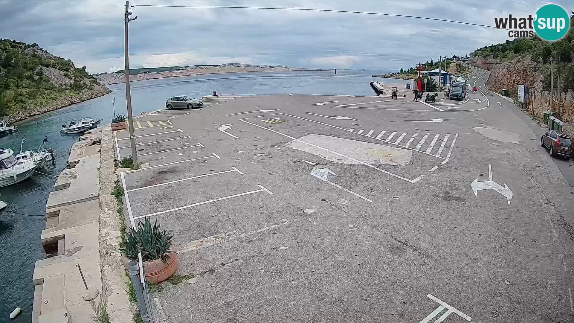 Webcam port de ferry de Prizna – vers l’île de Pag
