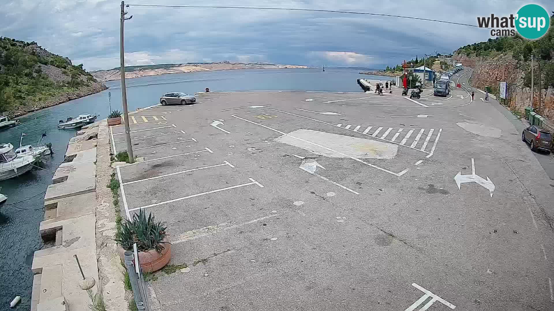 Webcam port de ferry de Prizna – vers l’île de Pag