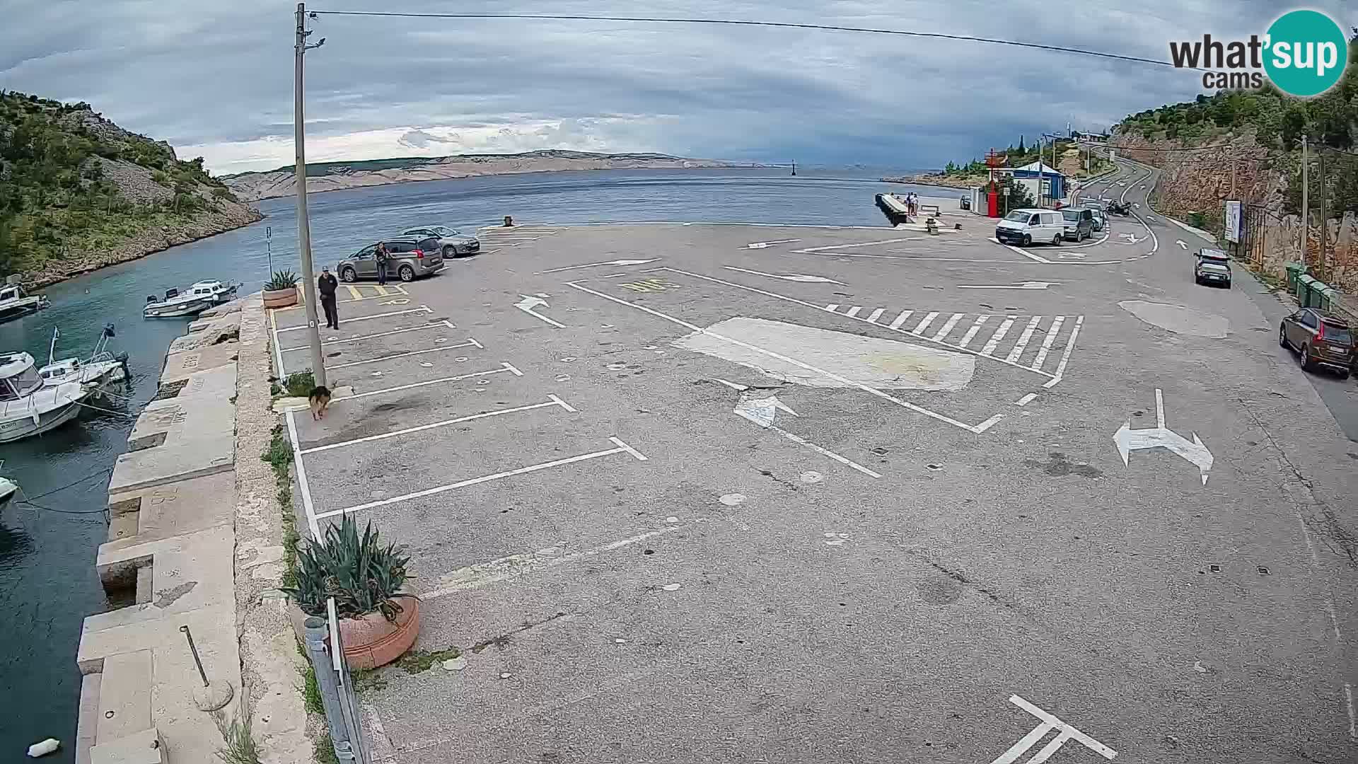 Webcam Prizna ferry port to Pag island
