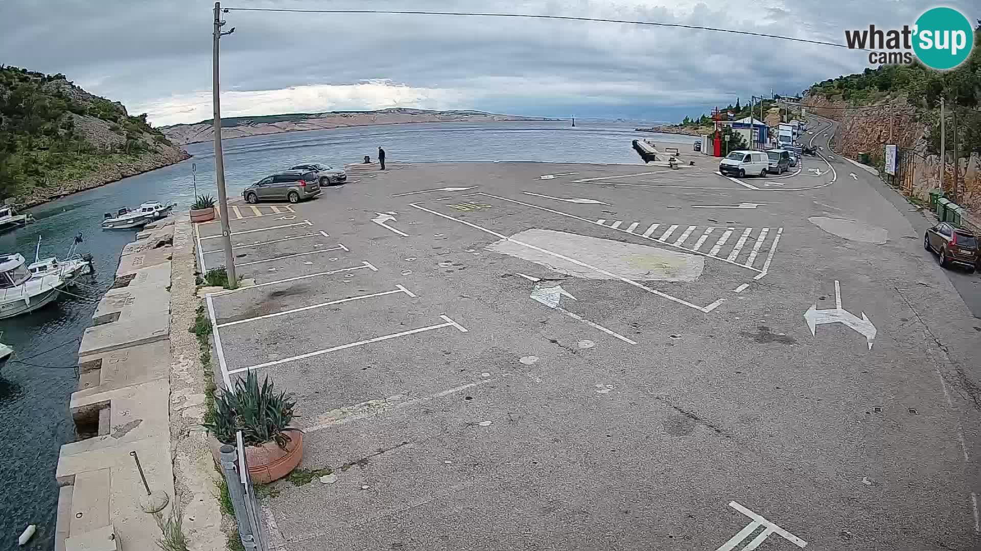 Webcam Prizna ferry port to Pag island