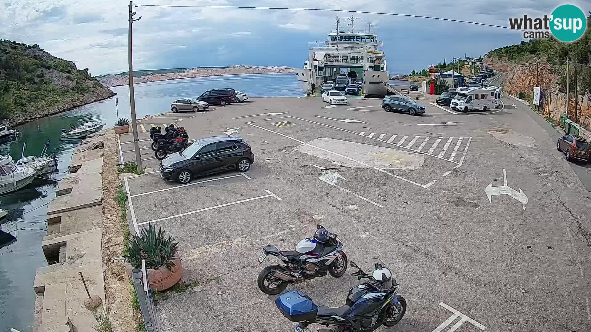 Webcam Prizna ferry port to Pag island