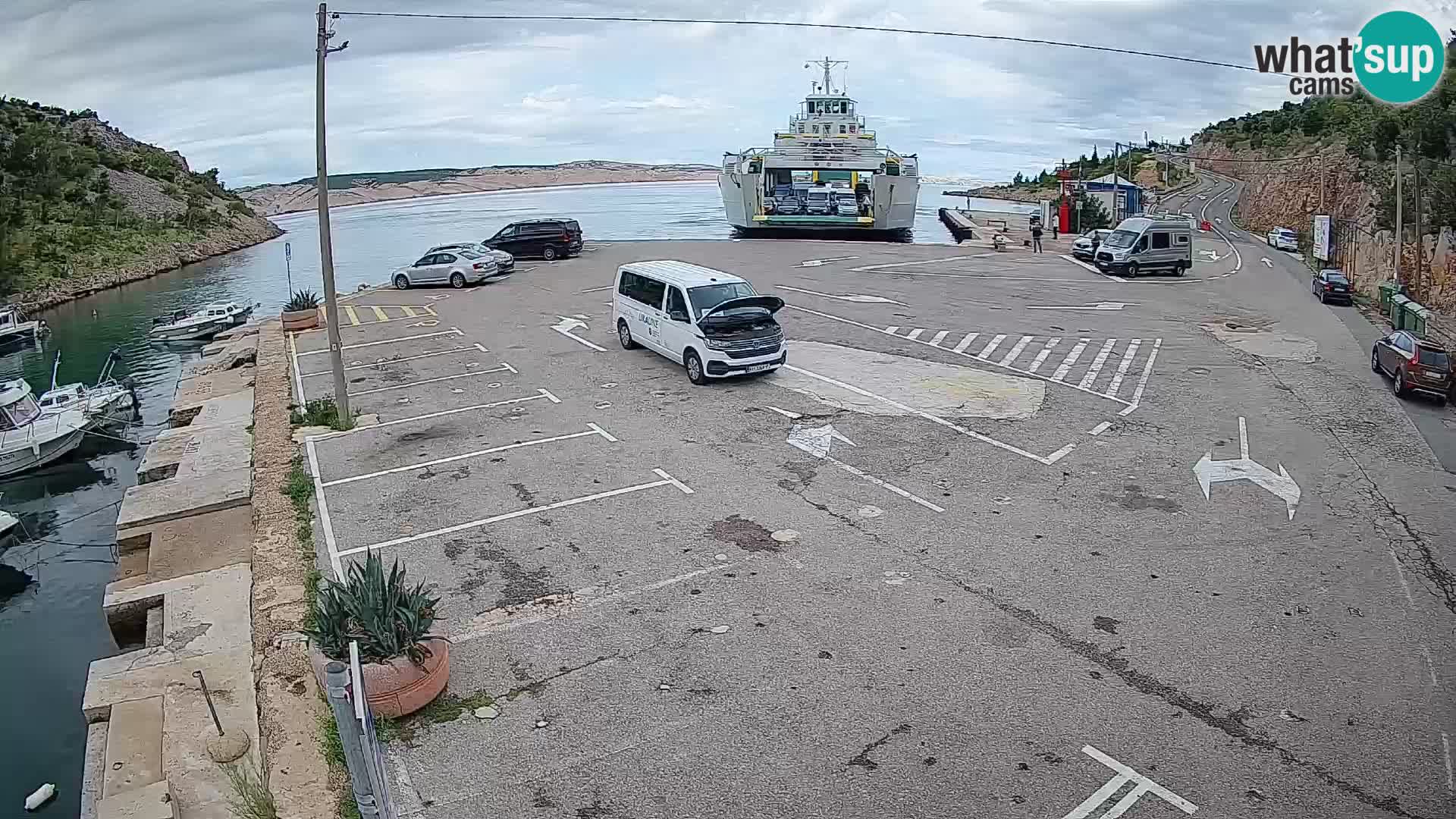Webcam Fährhafen Prizna – zur Insel Pag