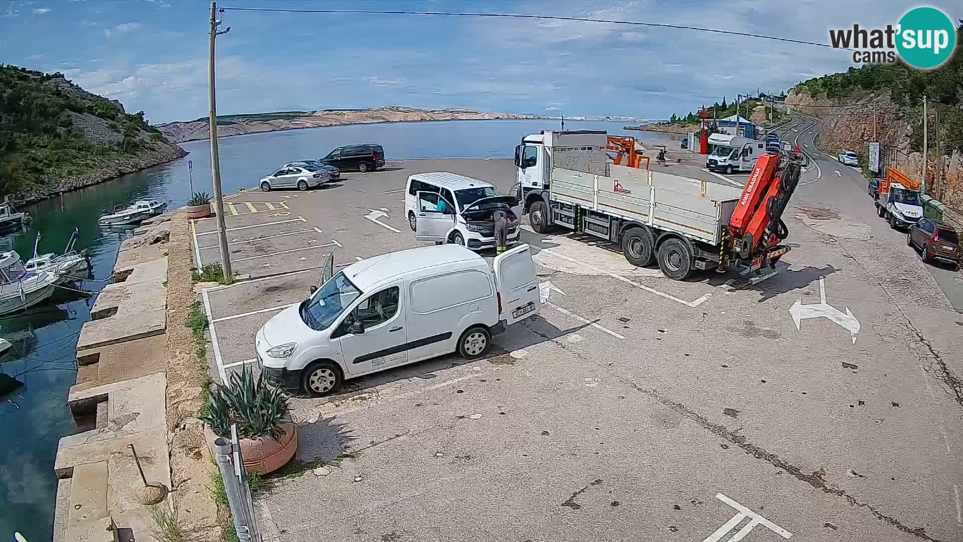 Webcam Fährhafen Prizna – zur Insel Pag