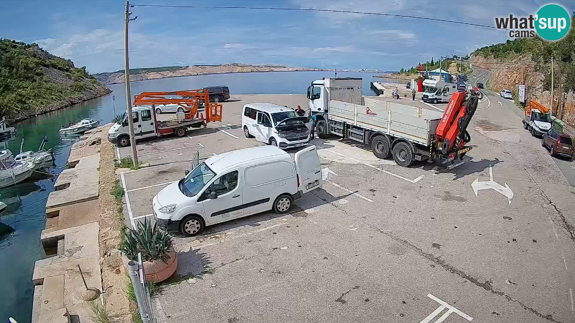 Webcam port de ferry de Prizna – vers l’île de Pag