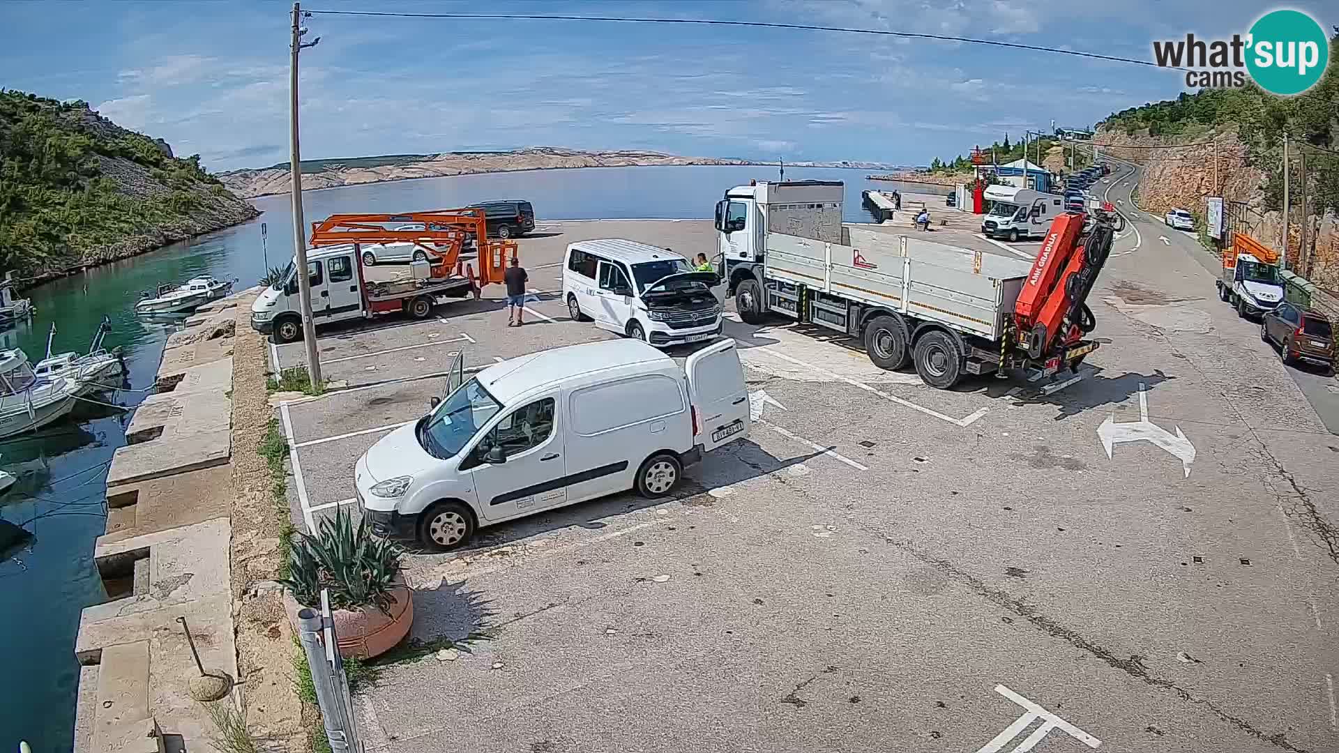 Webcam Fährhafen Prizna – zur Insel Pag