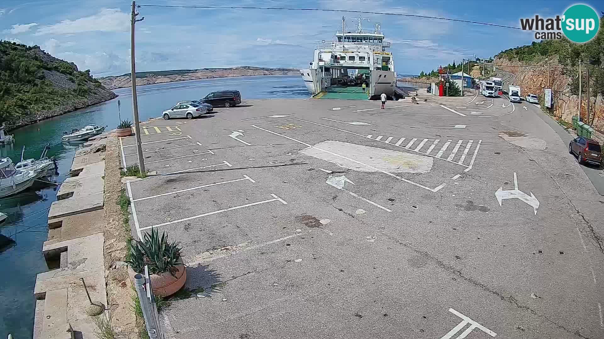 Webcam Fährhafen Prizna – zur Insel Pag