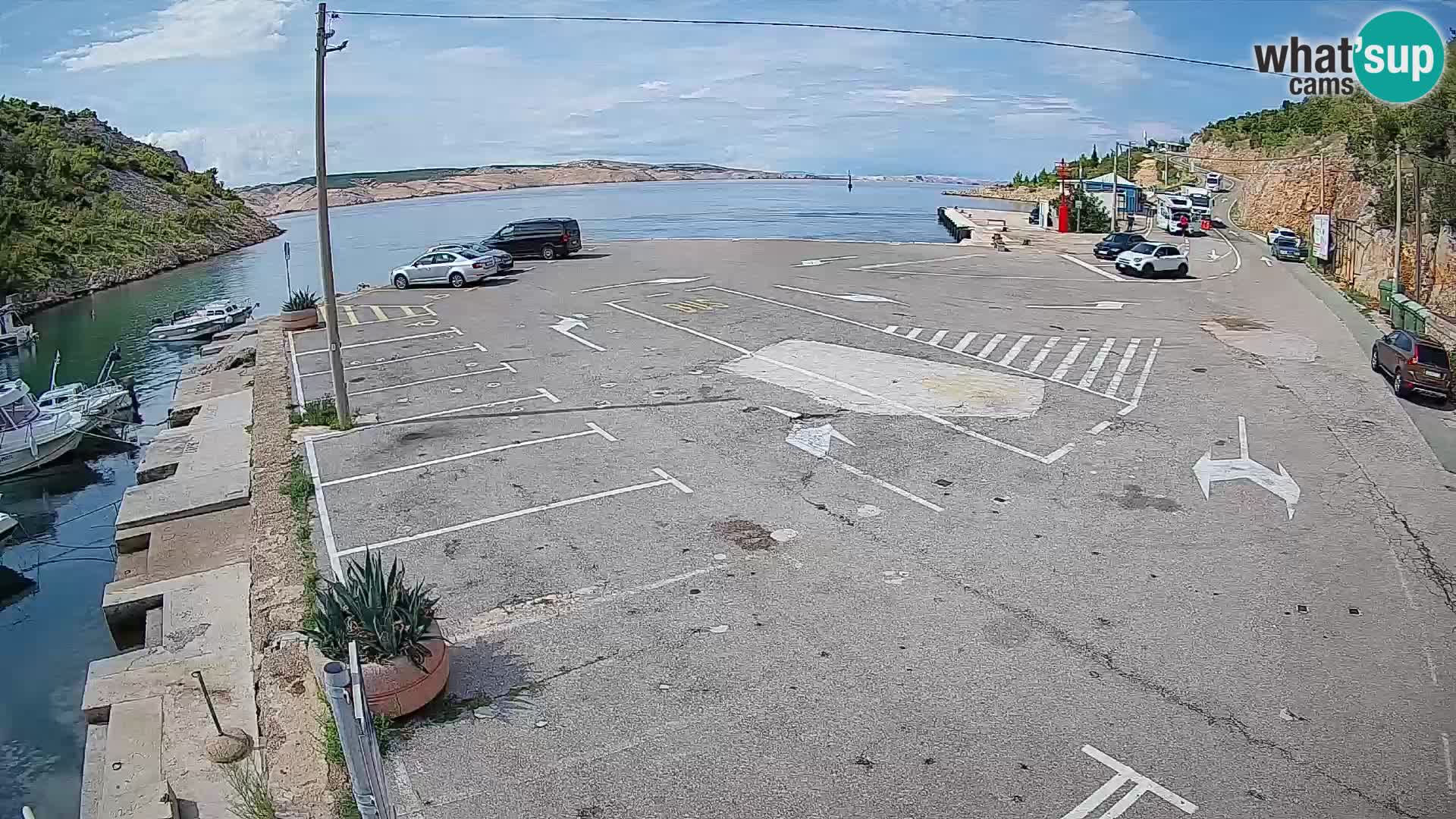 Webcam port de ferry de Prizna – vers l’île de Pag