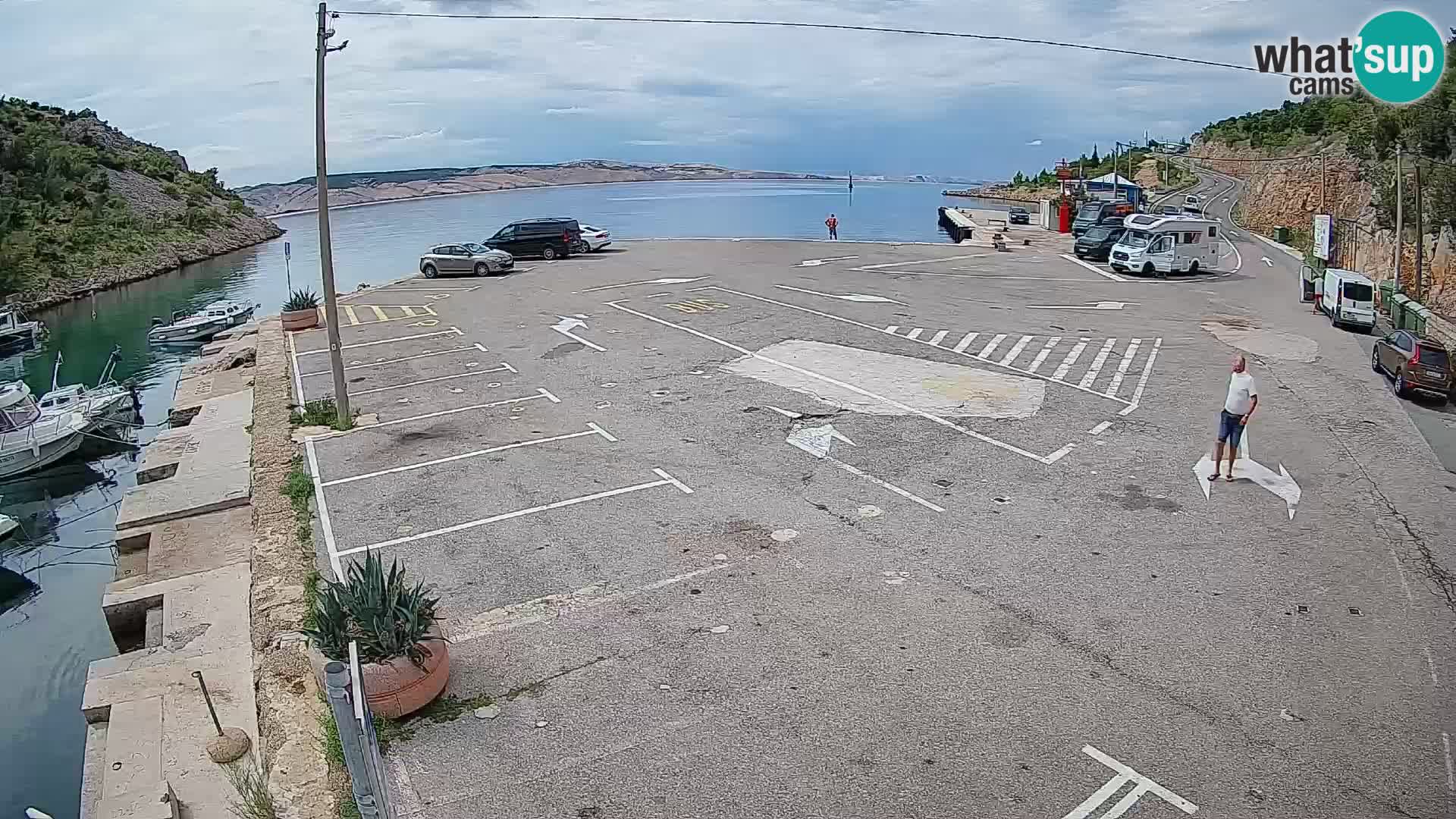 Webcam Prizna ferry port to Pag island