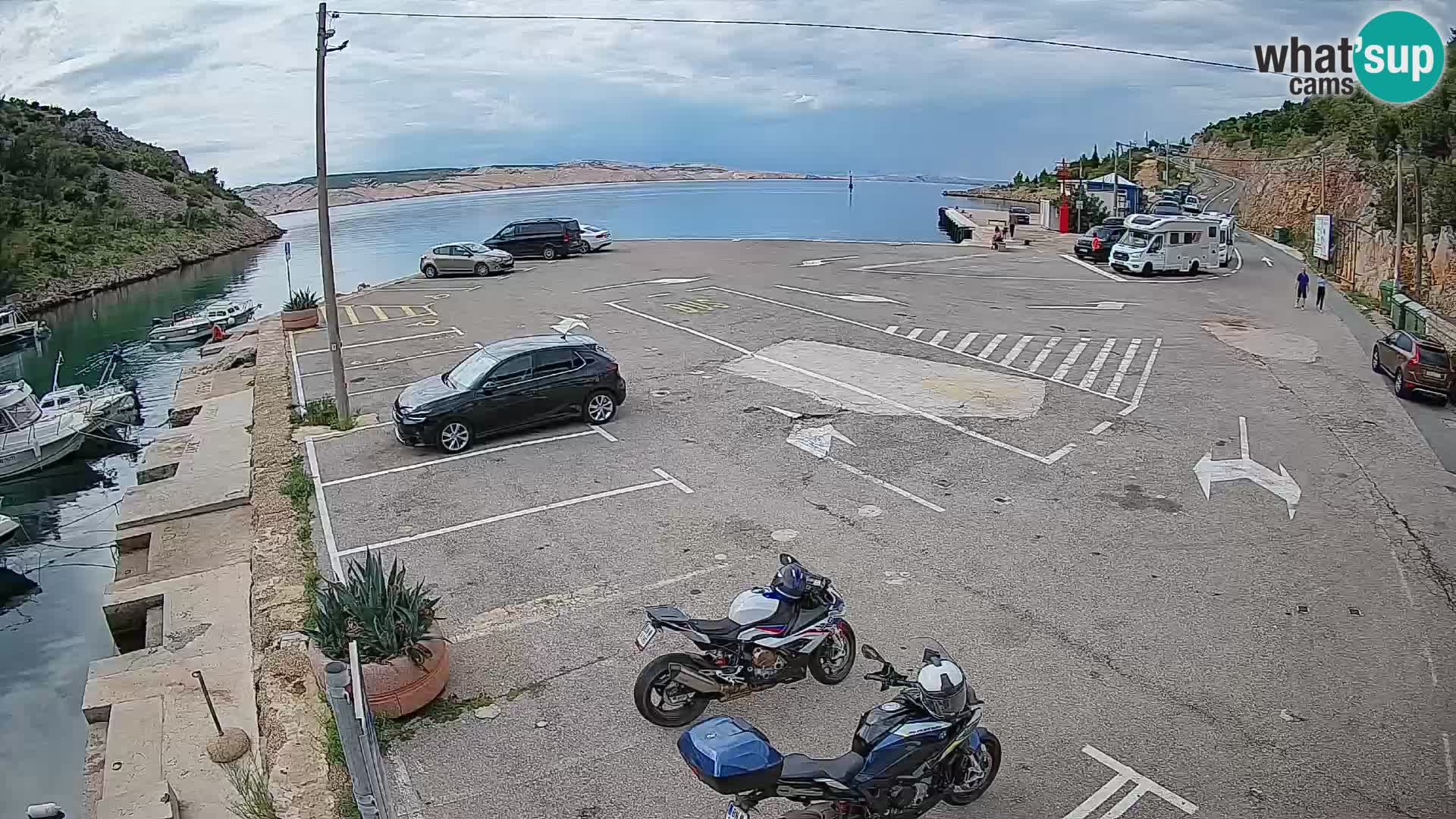 Webcam Prizna ferry port to Pag island