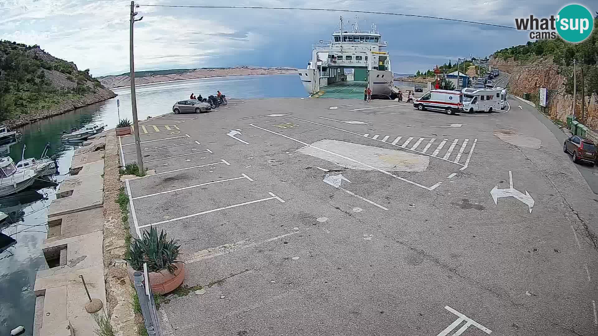 Webcam Prizna ferry port to Pag island