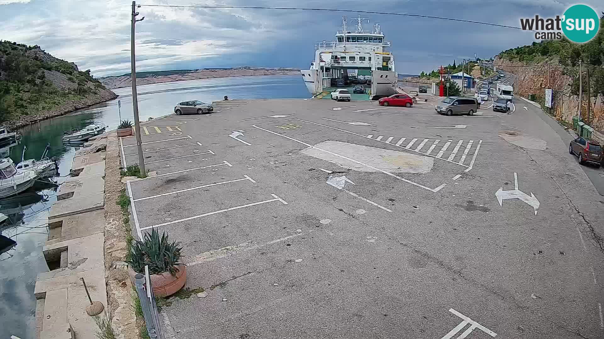 Webcam port de ferry de Prizna – vers l’île de Pag