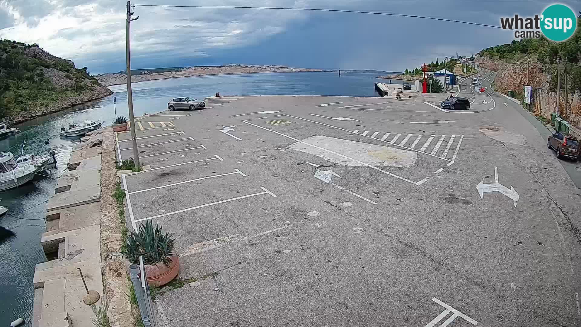 Webcam port de ferry de Prizna – vers l’île de Pag