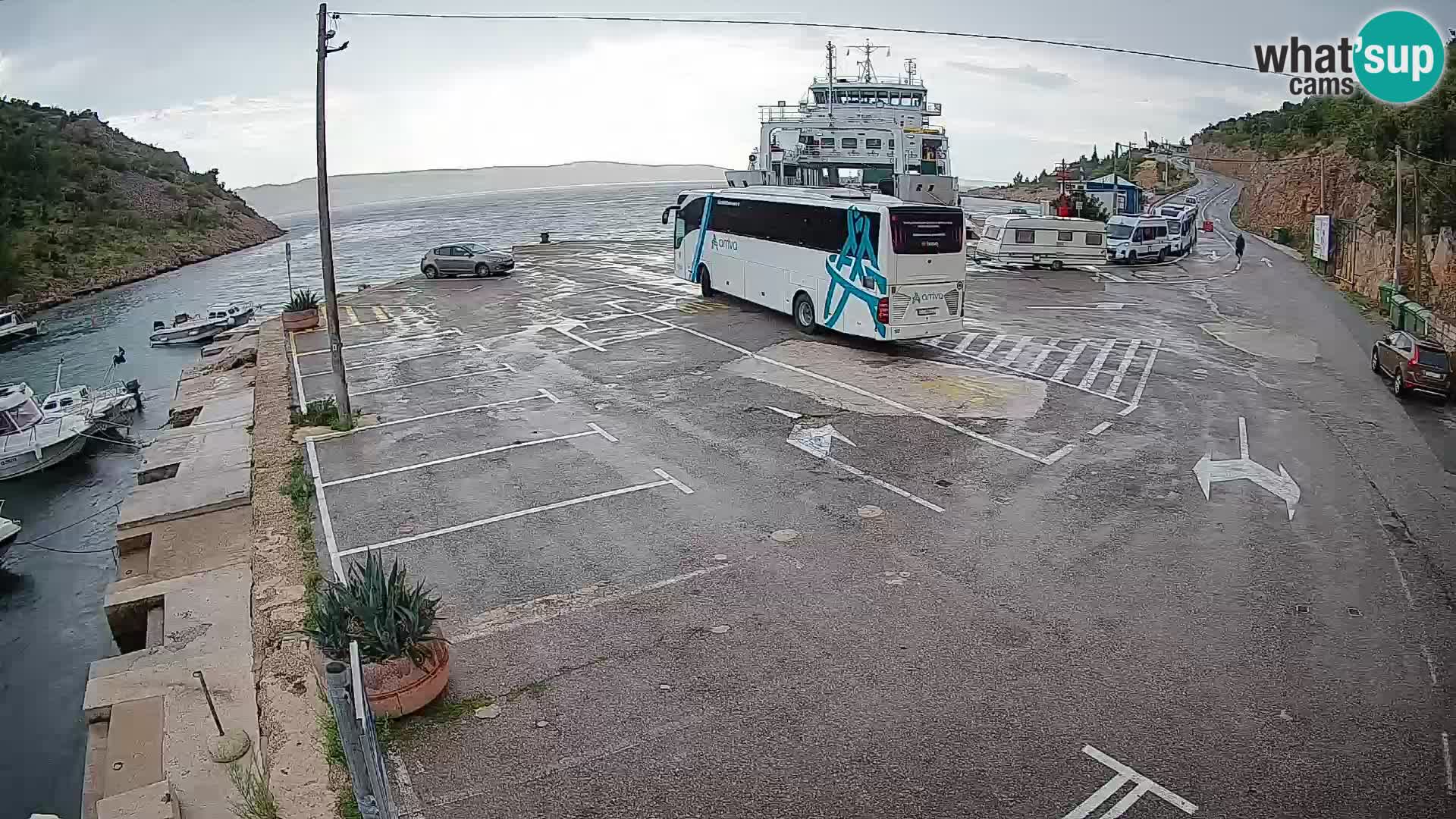 Webcam Fährhafen Prizna – zur Insel Pag