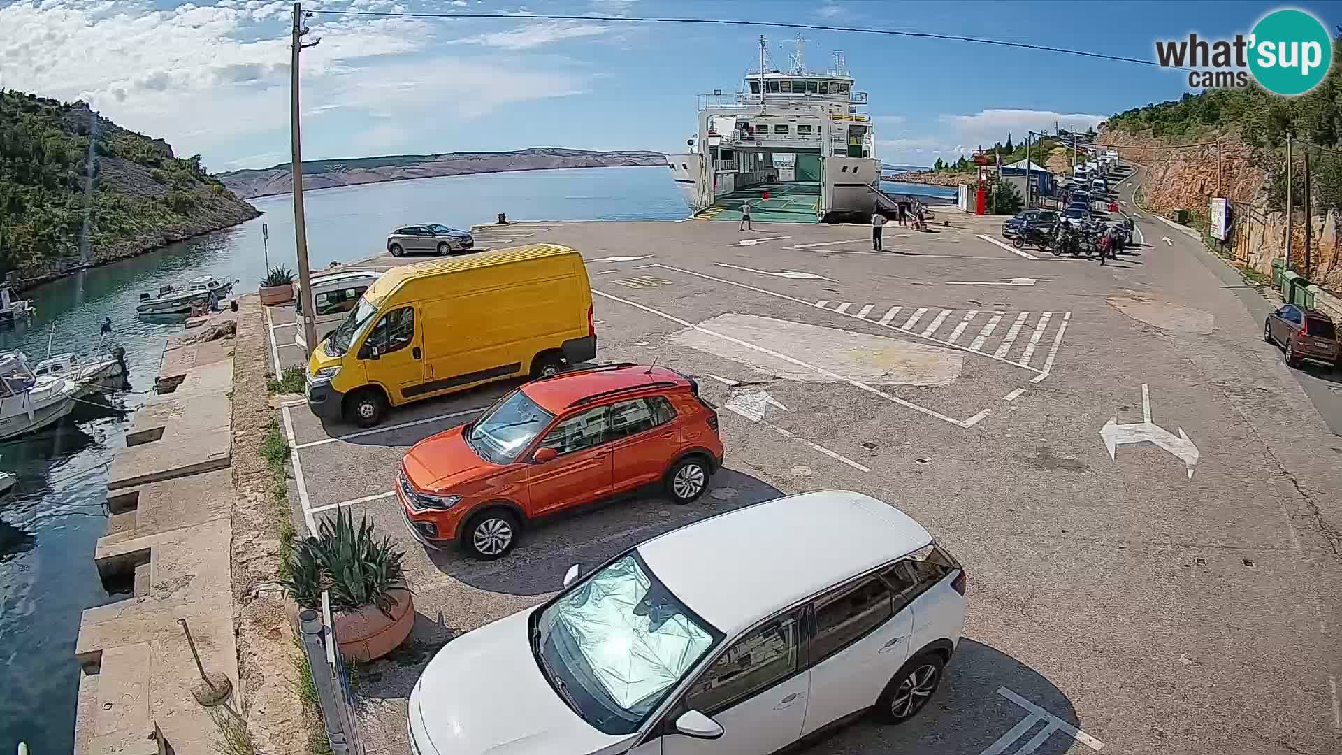 Webcam Fährhafen Prizna – zur Insel Pag